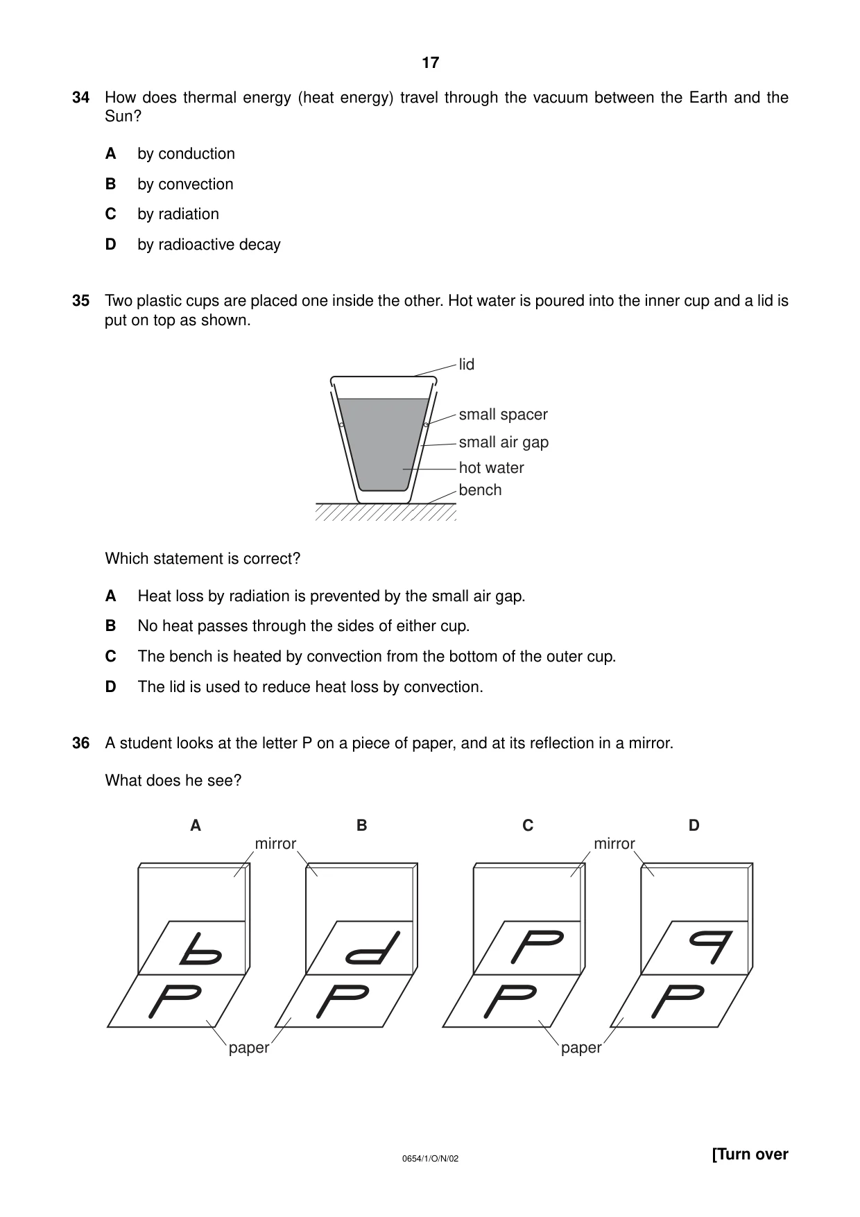 Cambridge IGCSE Sciences - Co-ordinated (Double) 0654 2002 Oct/Nov Paper 1 · Variant 1 question paper, page 17 of 20