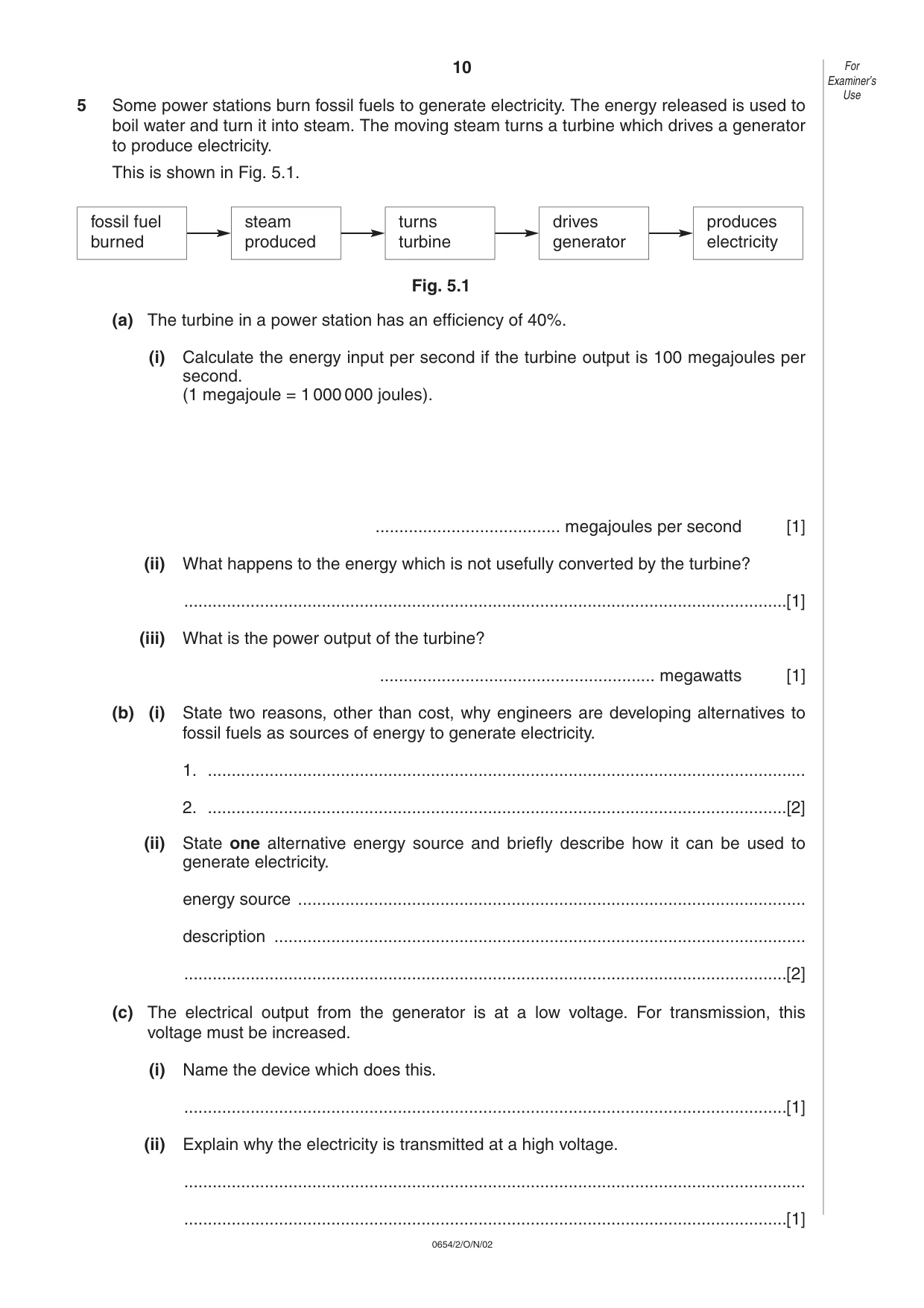 Cambridge IGCSE Sciences - Co-ordinated (Double) 0654 2002 Oct/Nov Paper 2 · Variant 1 question paper, page 10 of 20