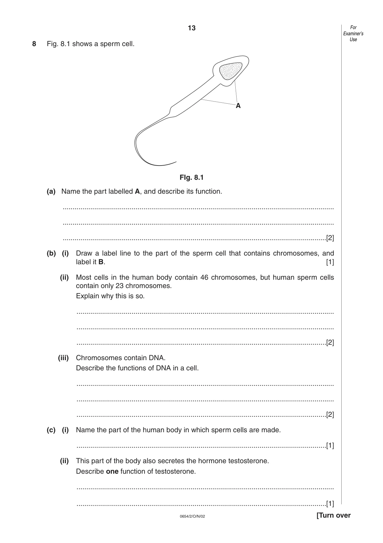 Cambridge IGCSE Sciences - Co-ordinated (Double) 0654 2002 Oct/Nov Paper 2 · Variant 1 question paper, page 13 of 20