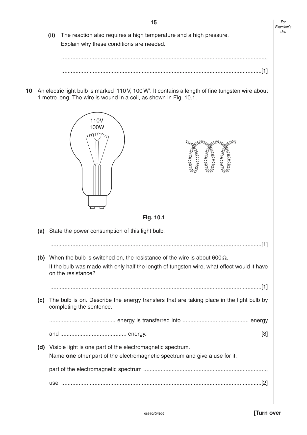 Cambridge IGCSE Sciences - Co-ordinated (Double) 0654 2002 Oct/Nov Paper 2 · Variant 1 question paper, page 15 of 20
