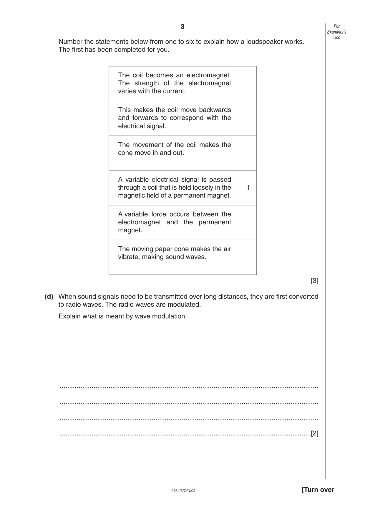 Cambridge IGCSE Sciences - Co-ordinated (Double) 0654 2002 Oct/Nov Paper 3 · Variant 1 question paper, page 3 of 20
