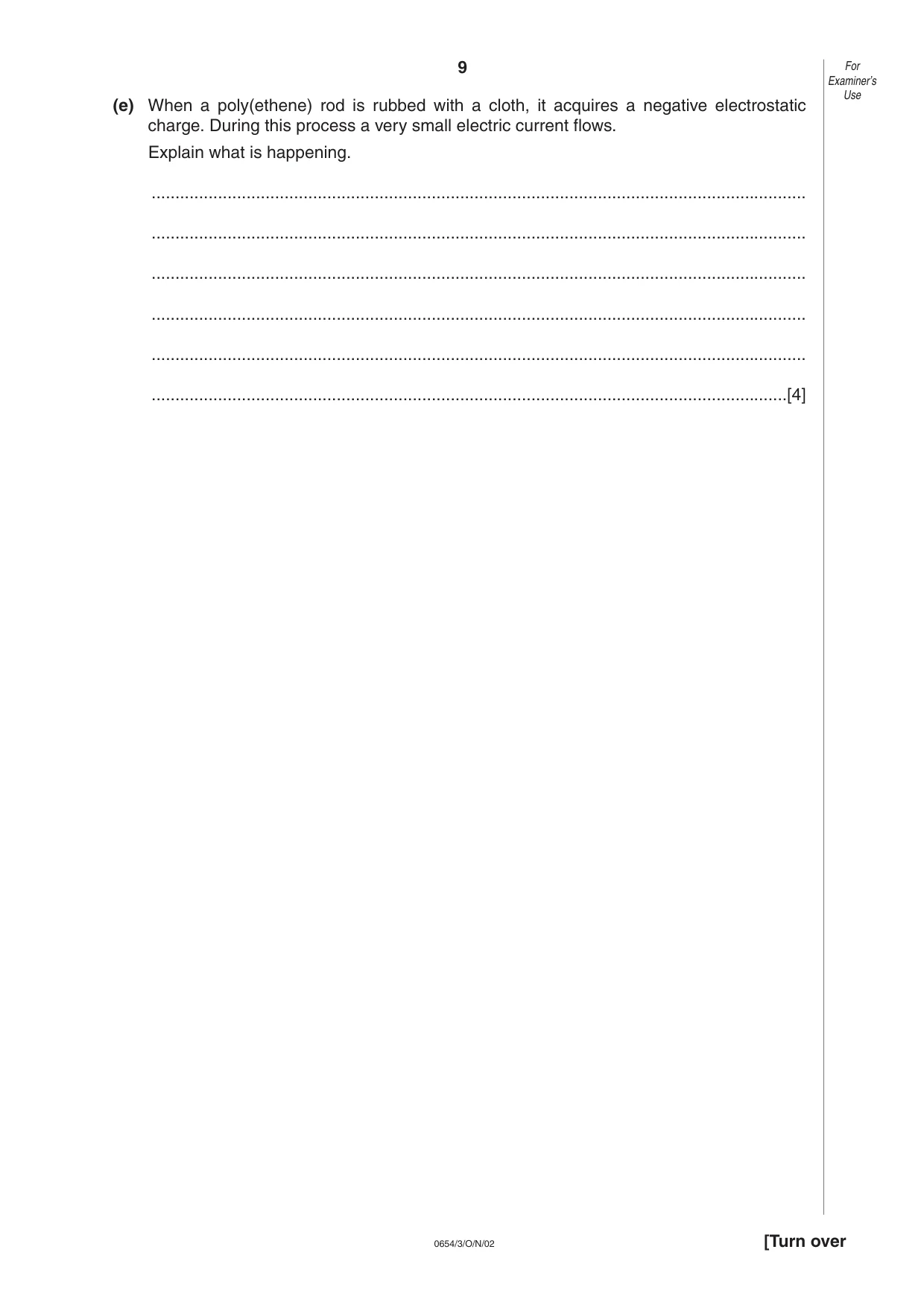 Cambridge IGCSE Sciences - Co-ordinated (Double) 0654 2002 Oct/Nov Paper 3 · Variant 1 question paper, page 9 of 20