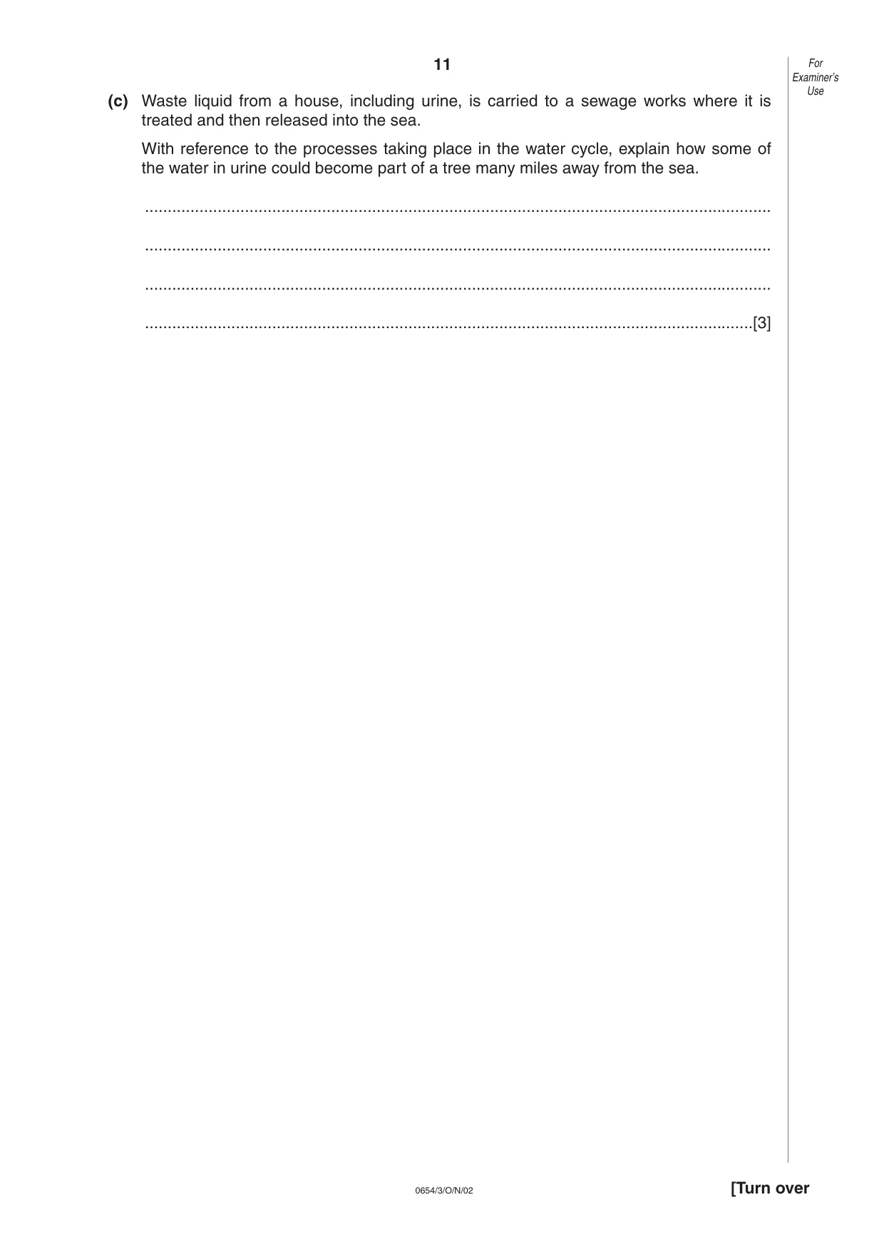 Cambridge IGCSE Sciences - Co-ordinated (Double) 0654 2002 Oct/Nov Paper 3 · Variant 1 question paper, page 11 of 20