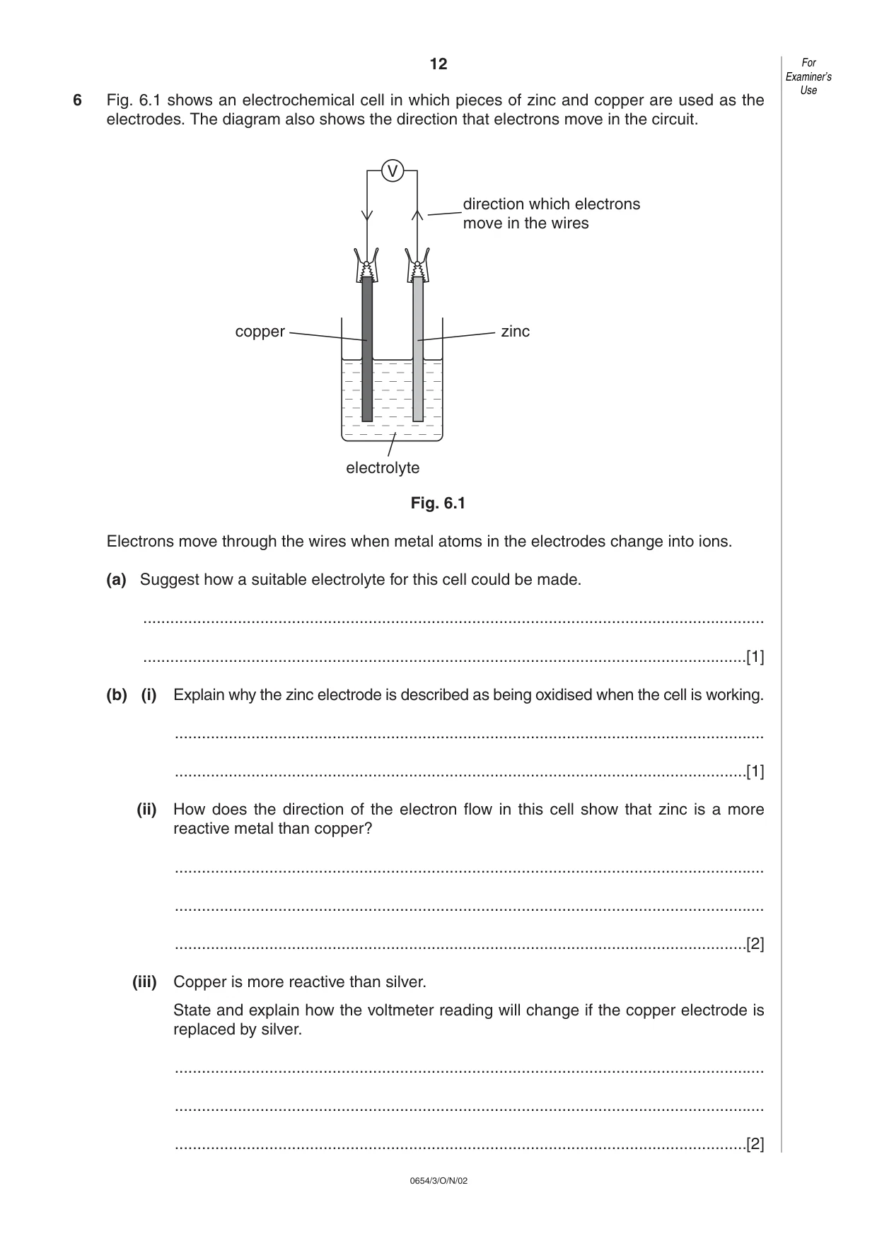 Cambridge IGCSE Sciences - Co-ordinated (Double) 0654 2002 Oct/Nov Paper 3 · Variant 1 question paper, page 12 of 20