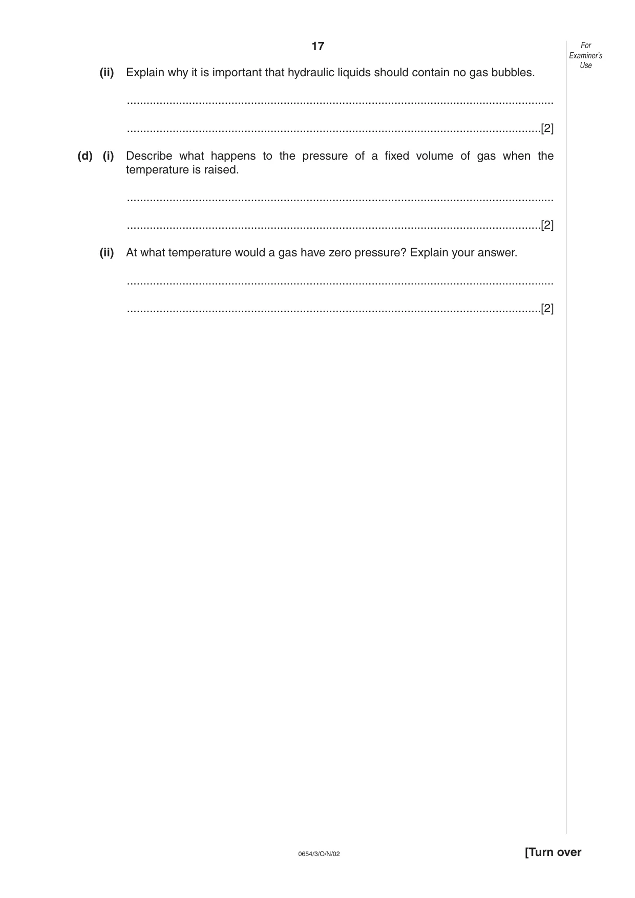 Cambridge IGCSE Sciences - Co-ordinated (Double) 0654 2002 Oct/Nov Paper 3 · Variant 1 question paper, page 17 of 20