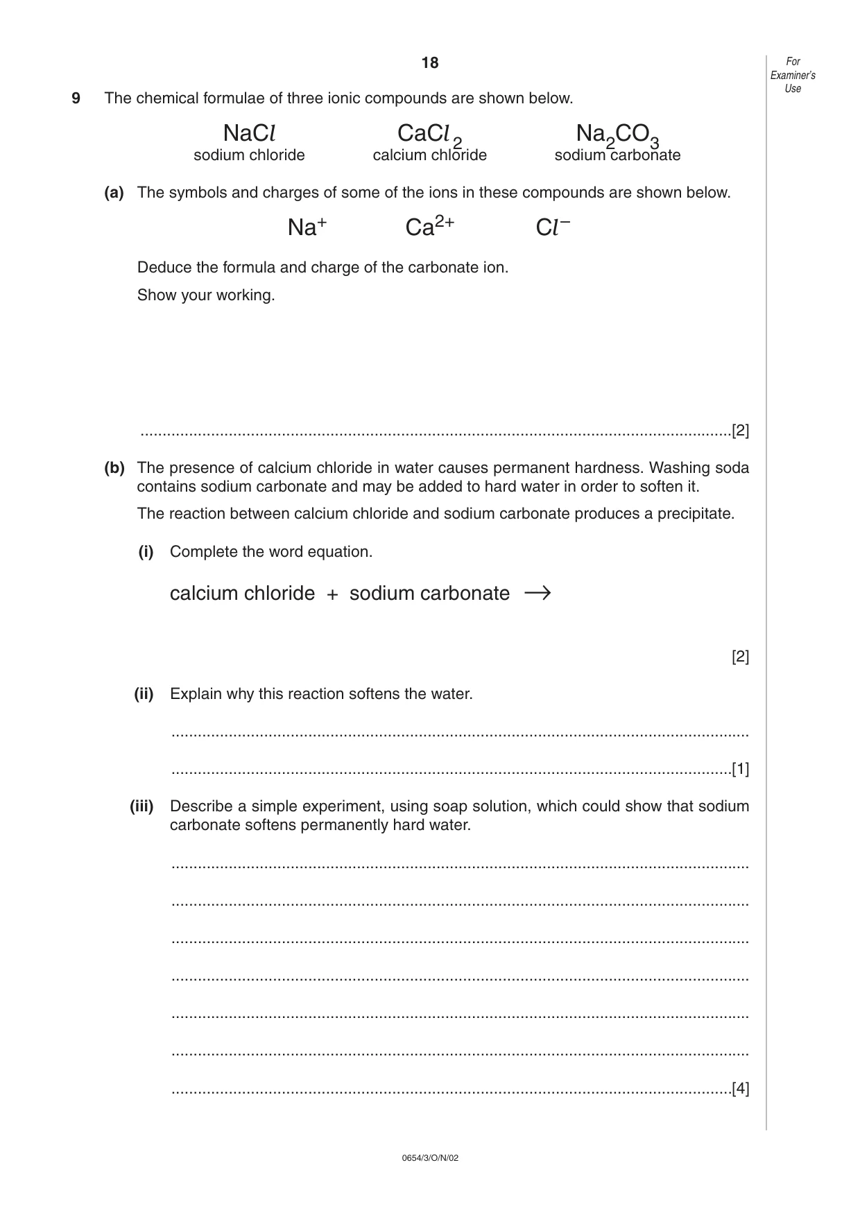 Cambridge IGCSE Sciences - Co-ordinated (Double) 0654 2002 Oct/Nov Paper 3 · Variant 1 question paper, page 18 of 20