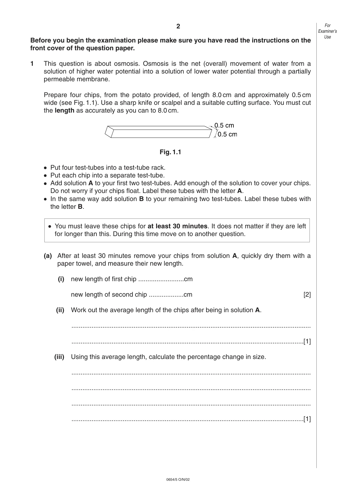 Cambridge IGCSE Sciences - Co-ordinated (Double) 0654 2002 Oct/Nov Paper 5 · Variant 1 question paper, page 2 of 12