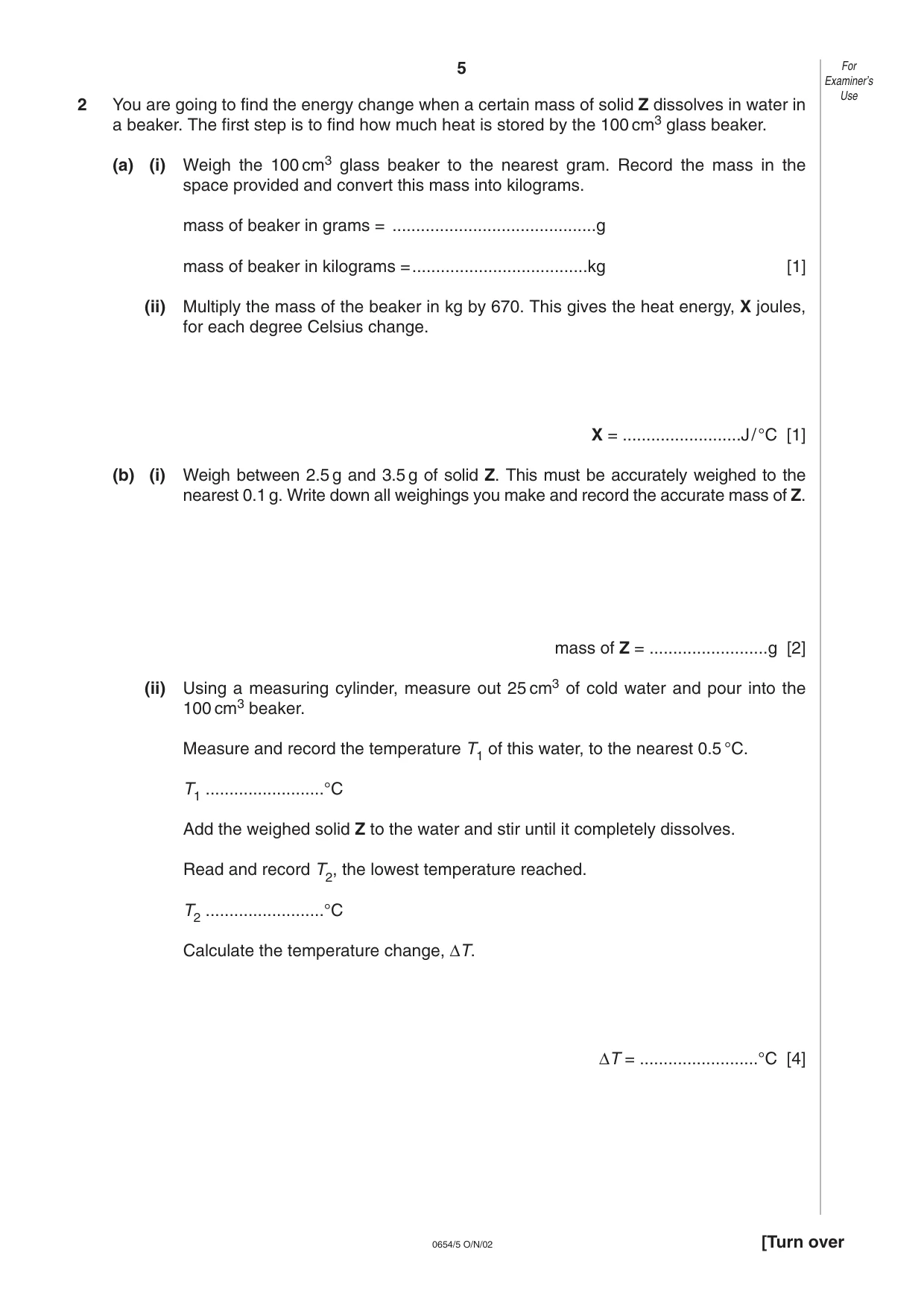 Cambridge IGCSE Sciences - Co-ordinated (Double) 0654 2002 Oct/Nov Paper 5 · Variant 1 question paper, page 5 of 12