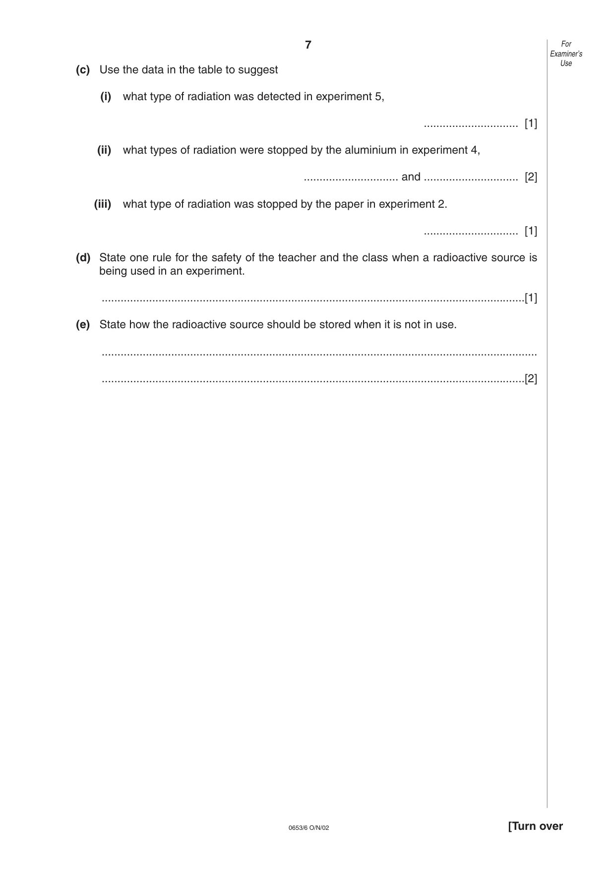 Cambridge IGCSE Sciences - Co-ordinated (Double) 0654 2002 Oct/Nov Paper 6 · Variant 1 question paper, page 7 of 12