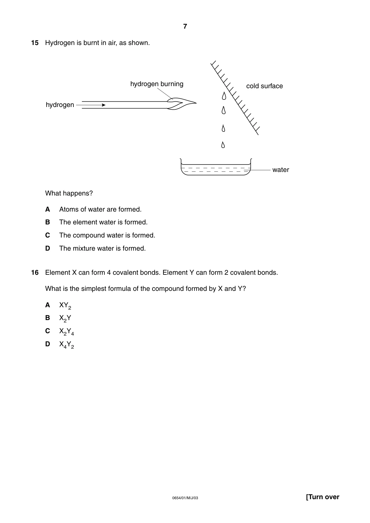 Cambridge IGCSE Sciences - Co-ordinated (Double) 0654 2003 May/June Paper 1 · Variant 1 question paper, page 7 of 20