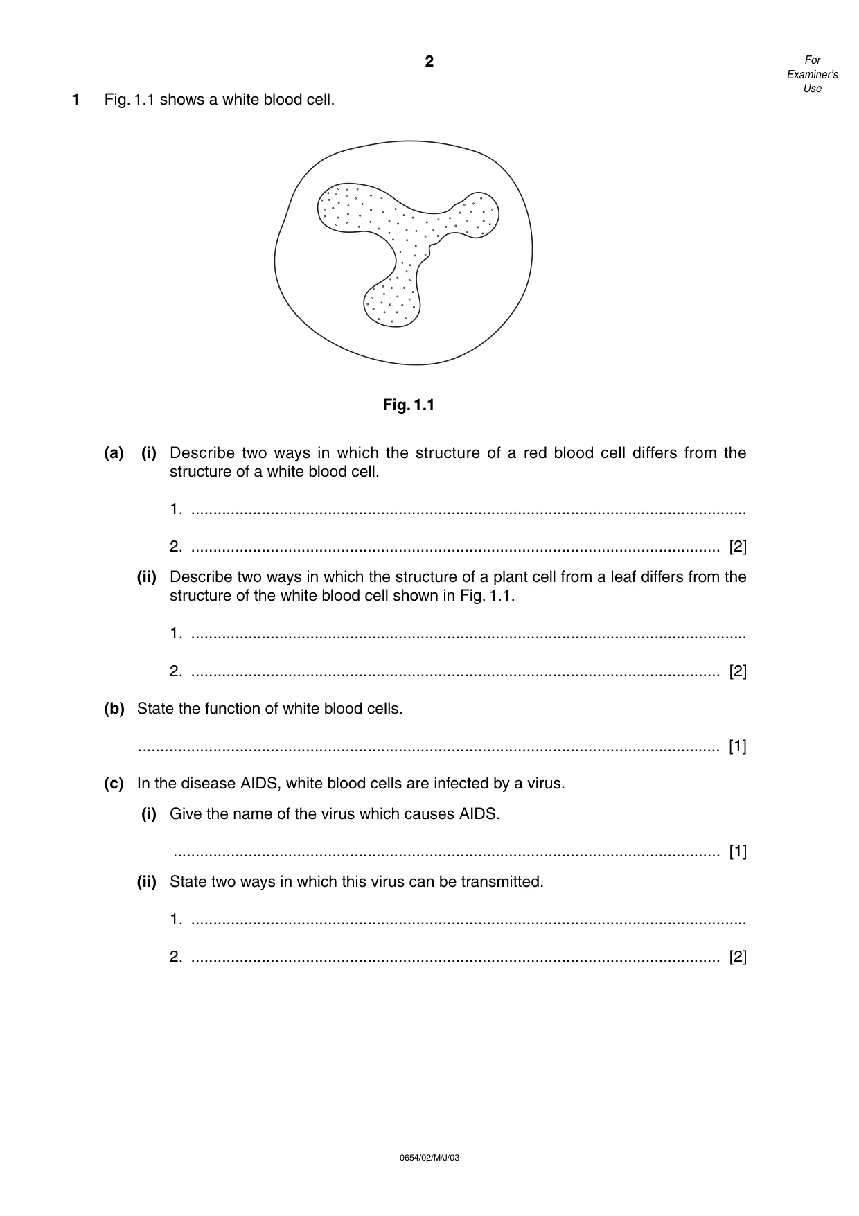 Cambridge IGCSE Sciences - Co-ordinated (Double) 0654 2003 May/June Paper 2 · Variant 1 question paper, page 2 of 24