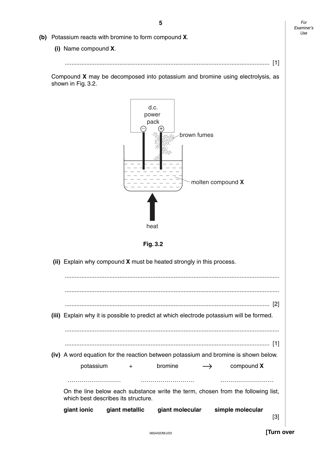Cambridge IGCSE Sciences - Co-ordinated (Double) 0654 2003 May/June Paper 2 · Variant 1 question paper, page 5 of 24