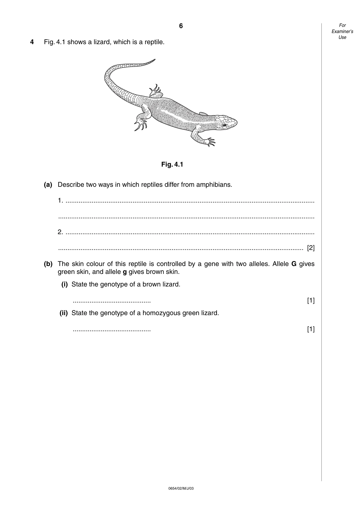 Cambridge IGCSE Sciences - Co-ordinated (Double) 0654 2003 May/June Paper 2 · Variant 1 question paper, page 6 of 24