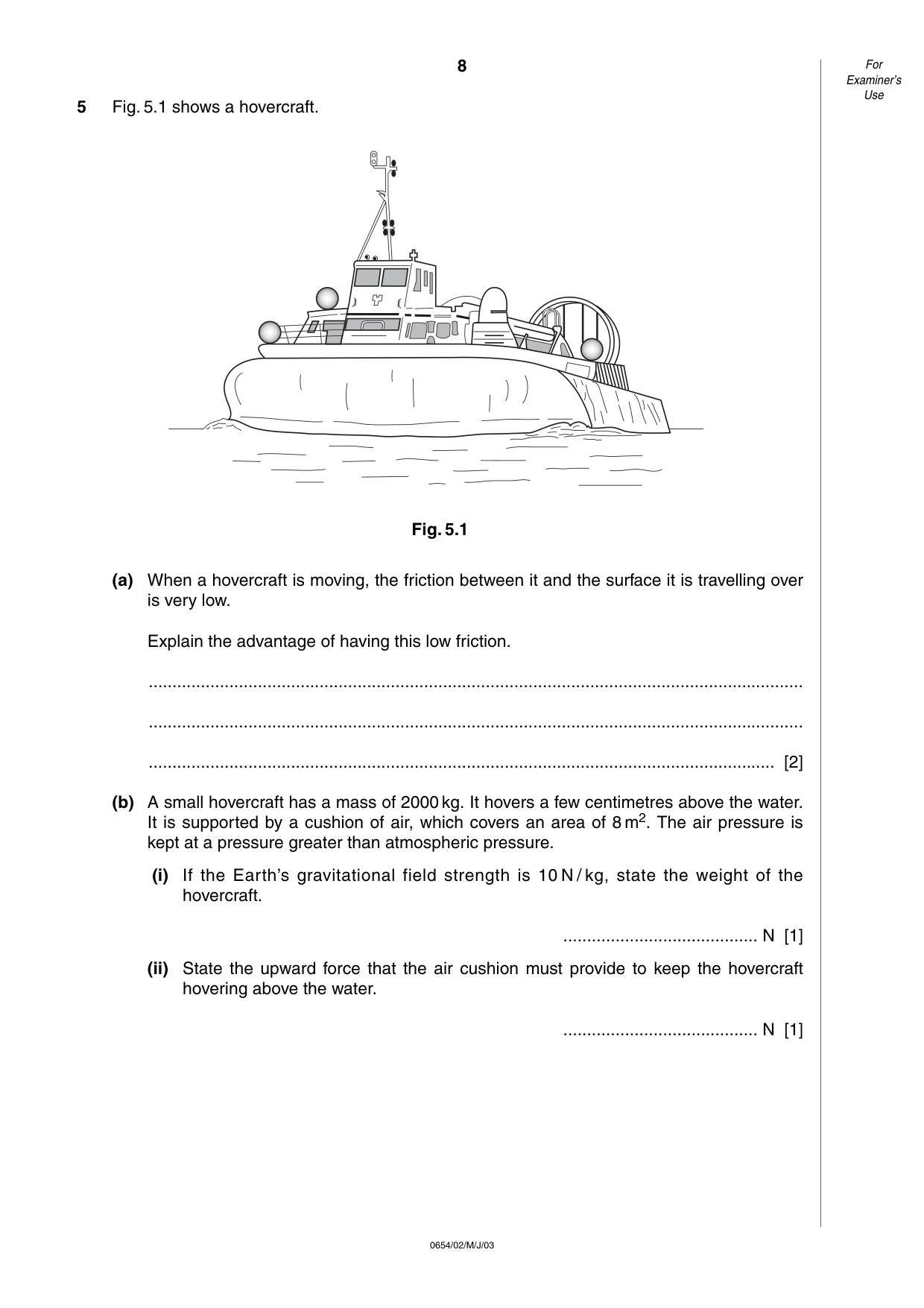 Cambridge IGCSE Sciences - Co-ordinated (Double) 0654 2003 May/June Paper 2 · Variant 1 question paper, page 8 of 24