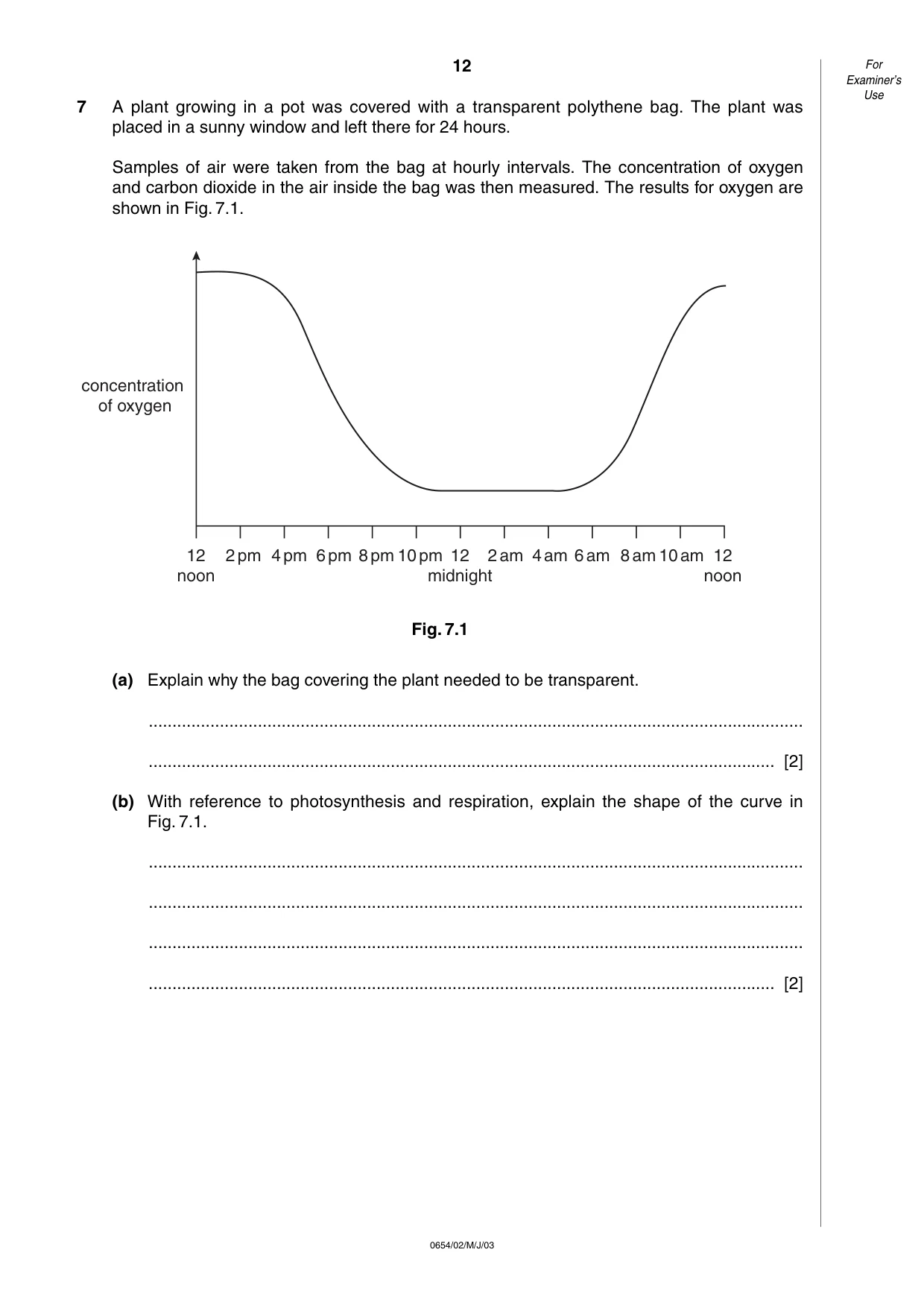 Cambridge IGCSE Sciences - Co-ordinated (Double) 0654 2003 May/June Paper 2 · Variant 1 question paper, page 12 of 24