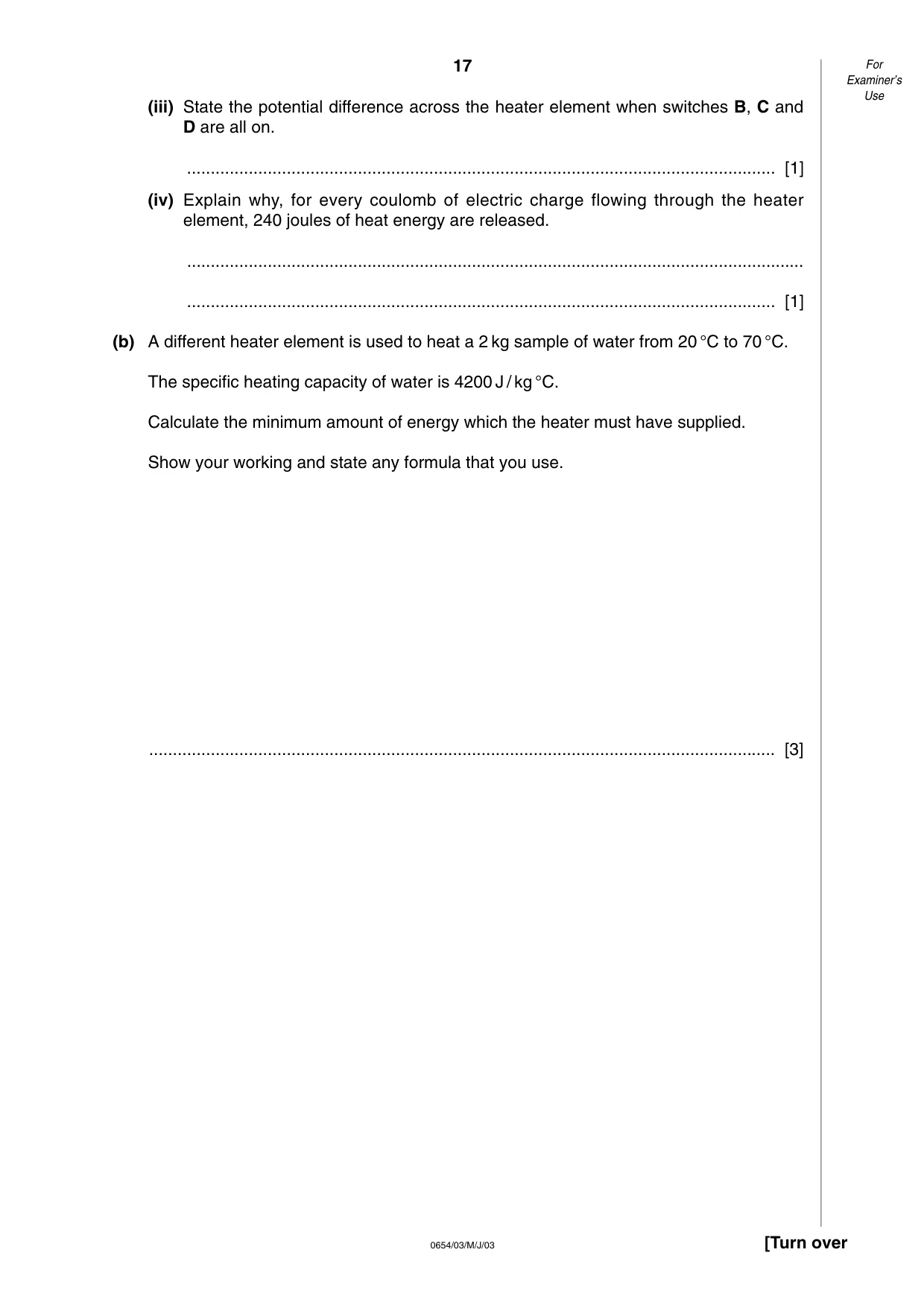 Cambridge IGCSE Sciences - Co-ordinated (Double) 0654 2003 May/June Paper 3 · Variant 1 question paper, page 17 of 24