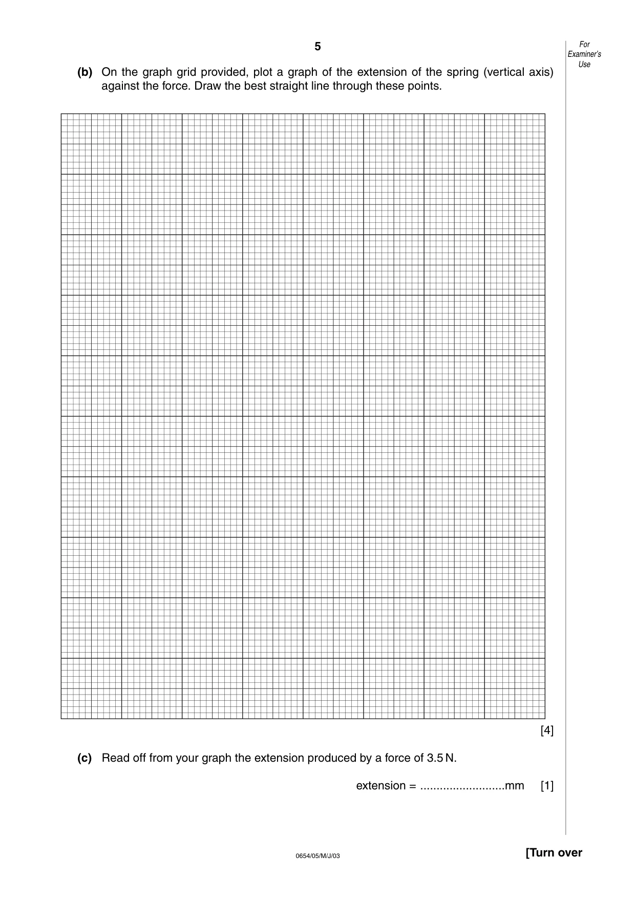 Cambridge IGCSE Sciences - Co-ordinated (Double) 0654 2003 May/June Paper 5 · Variant 1 question paper, page 5 of 12