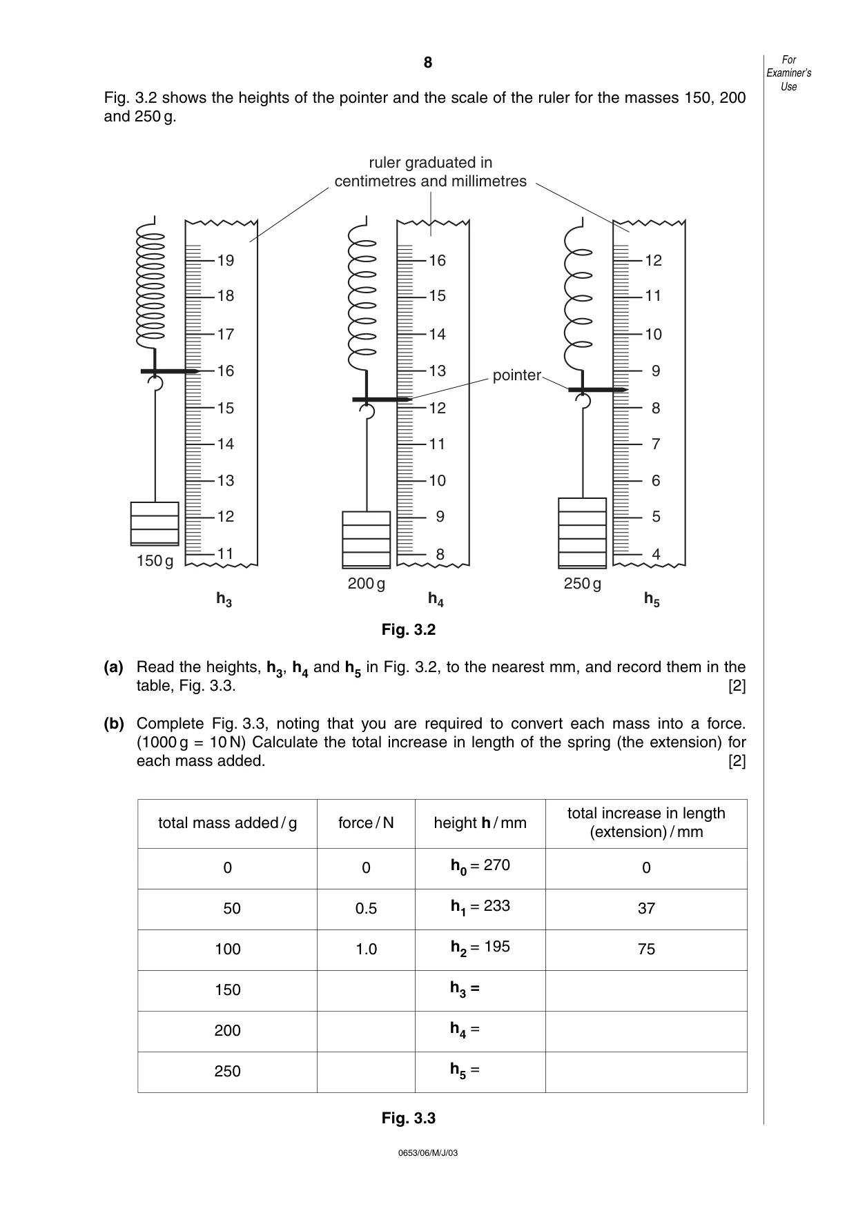 Cambridge IGCSE Sciences - Co-ordinated (Double) 0654 2003 May/June Paper 6 · Variant 1 question paper, page 8 of 16