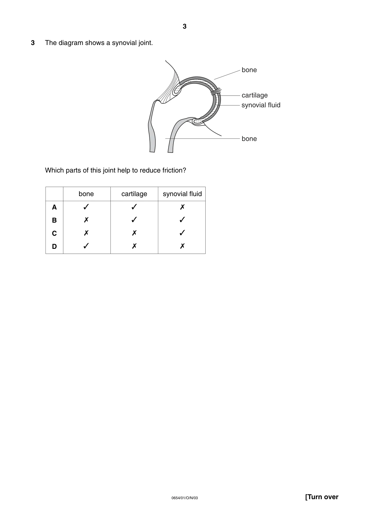 Cambridge IGCSE Sciences - Co-ordinated (Double) 0654 2003 Oct/Nov Paper 1 · Variant 1 question paper, page 3 of 20