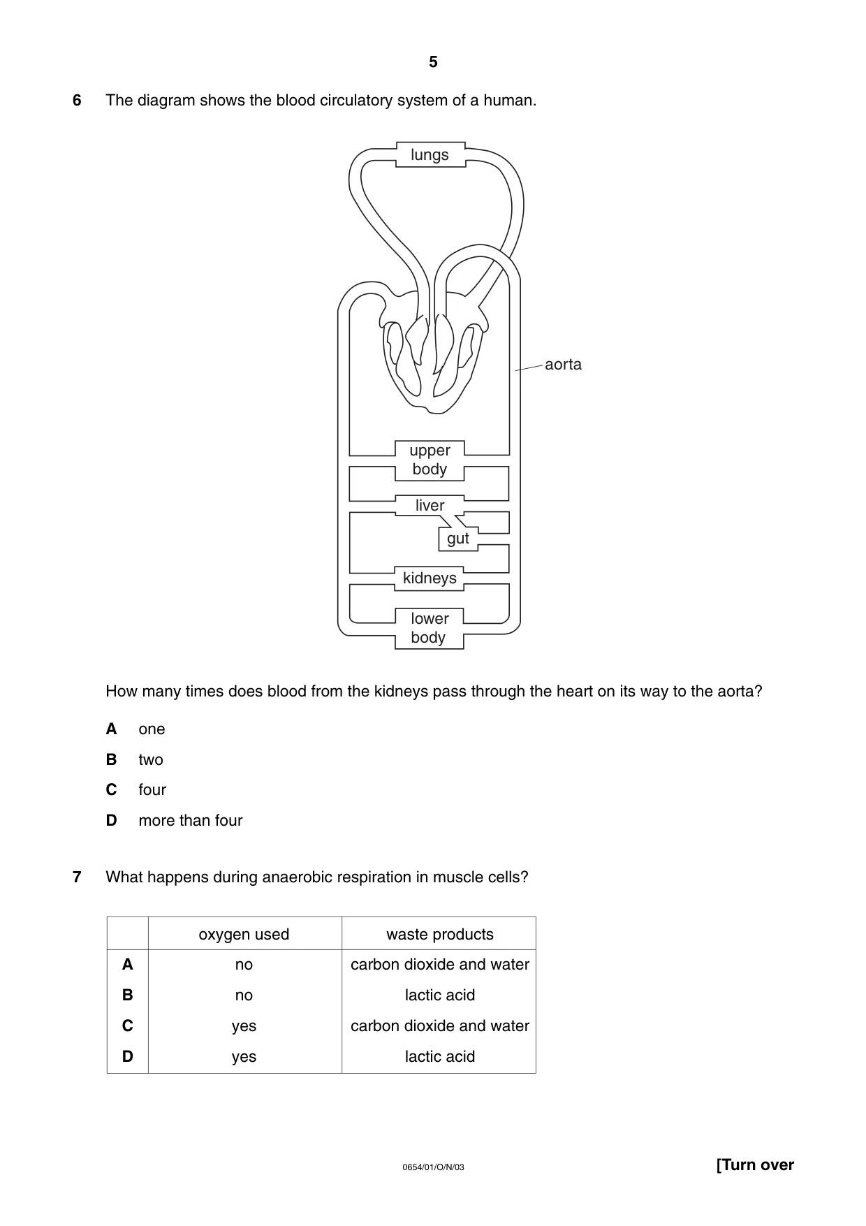 Cambridge IGCSE Sciences - Co-ordinated (Double) 0654 2003 Oct/Nov Paper 1 · Variant 1 question paper, page 5 of 20