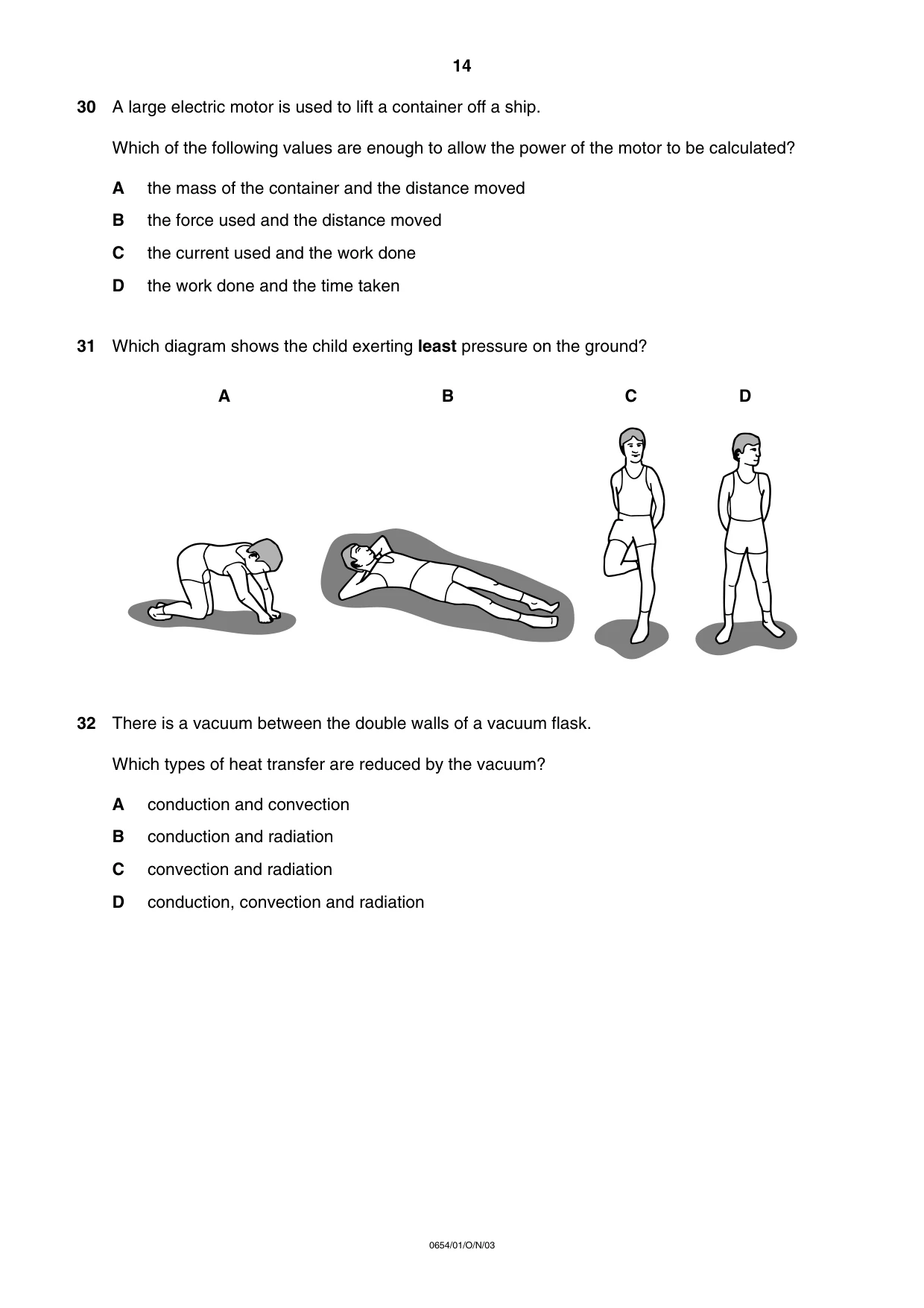 Cambridge IGCSE Sciences - Co-ordinated (Double) 0654 2003 Oct/Nov Paper 1 · Variant 1 question paper, page 14 of 20