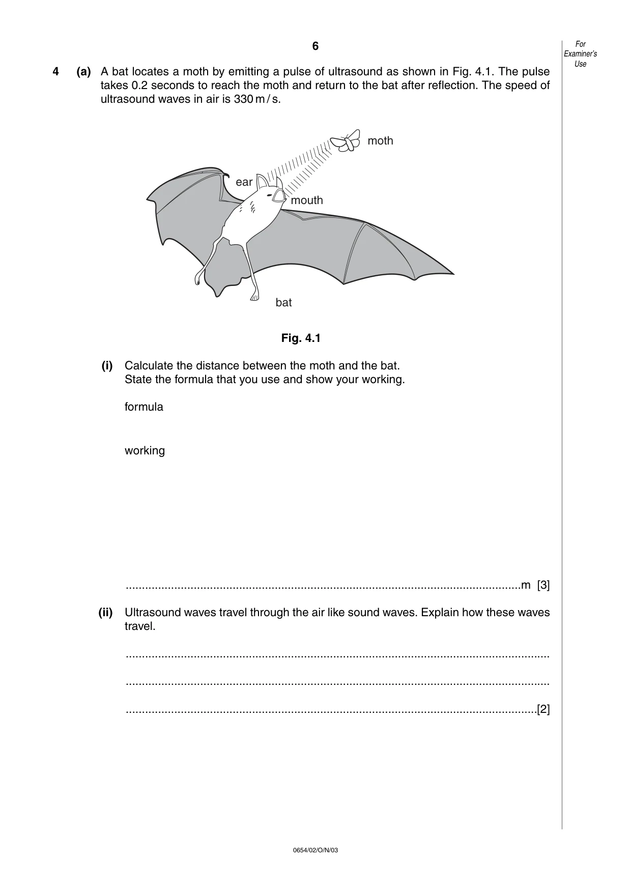 Cambridge IGCSE Sciences - Co-ordinated (Double) 0654 2003 Oct/Nov Paper 2 · Variant 1 question paper, page 6 of 20