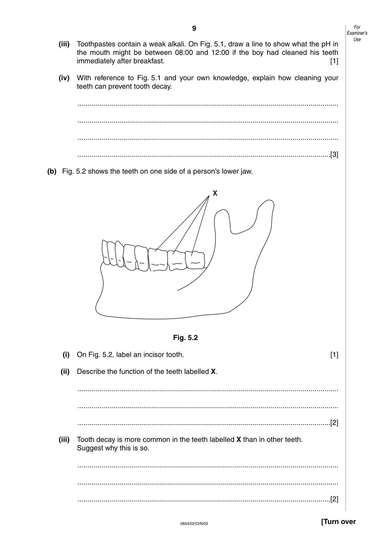 Cambridge IGCSE Sciences - Co-ordinated (Double) 0654 2003 Oct/Nov Paper 2 · Variant 1 question paper, page 9 of 20