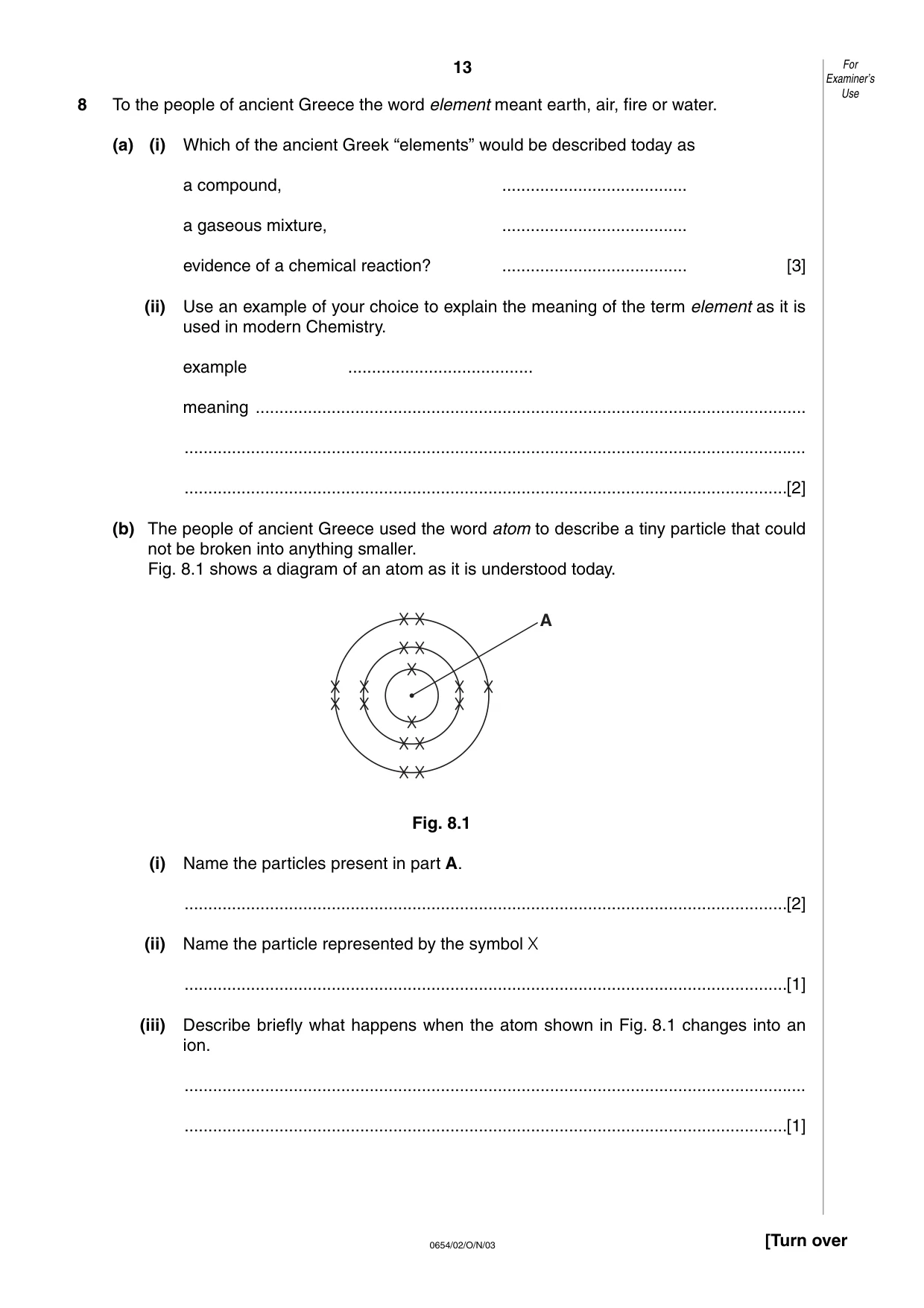 Cambridge IGCSE Sciences - Co-ordinated (Double) 0654 2003 Oct/Nov Paper 2 · Variant 1 question paper, page 13 of 20