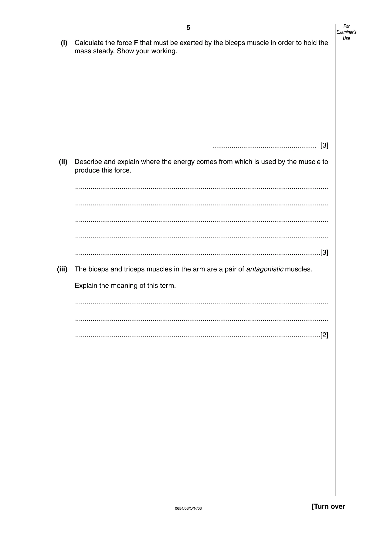 Cambridge IGCSE Sciences - Co-ordinated (Double) 0654 2003 Oct/Nov Paper 3 · Variant 1 question paper, page 5 of 24