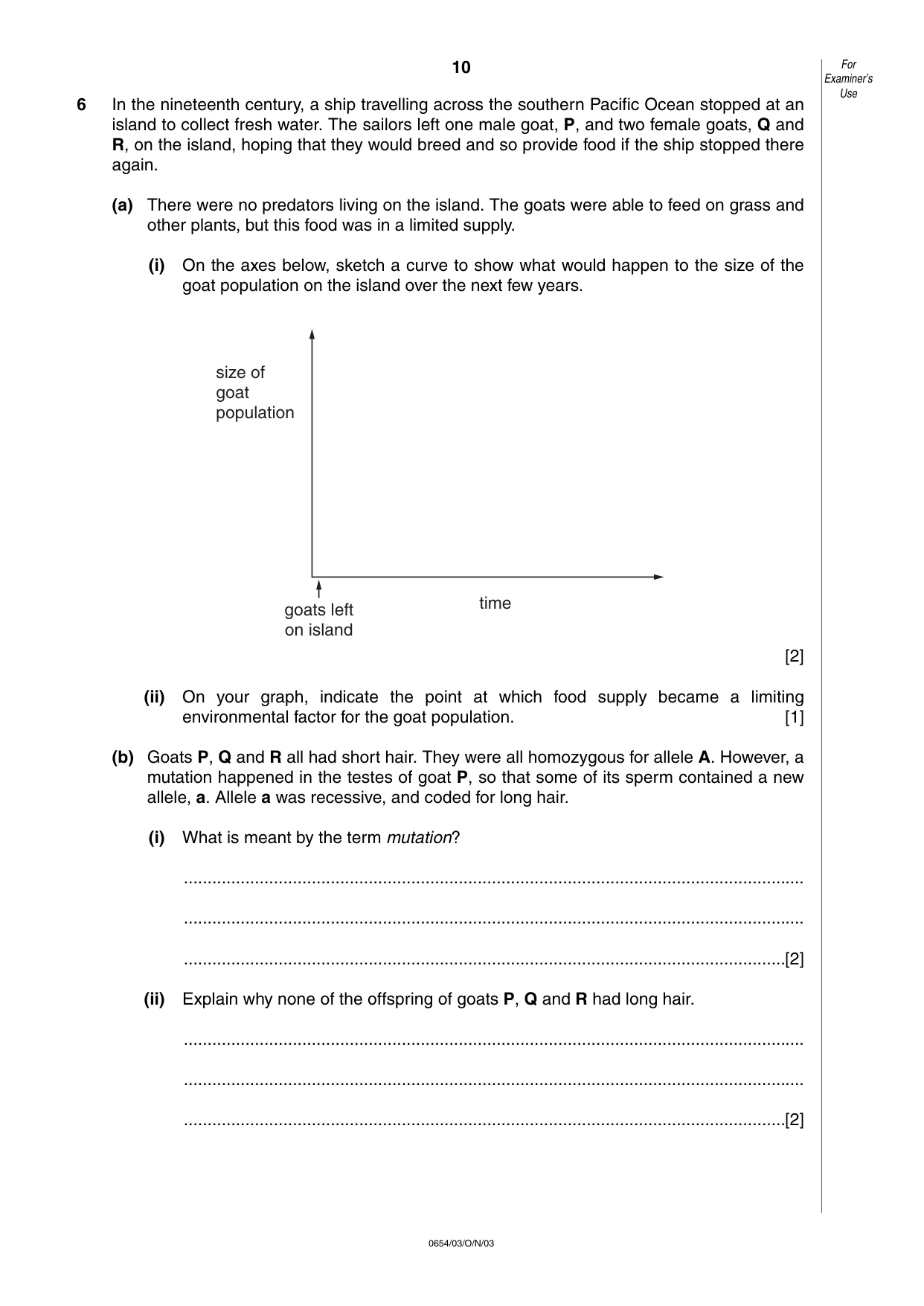 Cambridge IGCSE Sciences - Co-ordinated (Double) 0654 2003 Oct/Nov Paper 3 · Variant 1 question paper, page 10 of 24