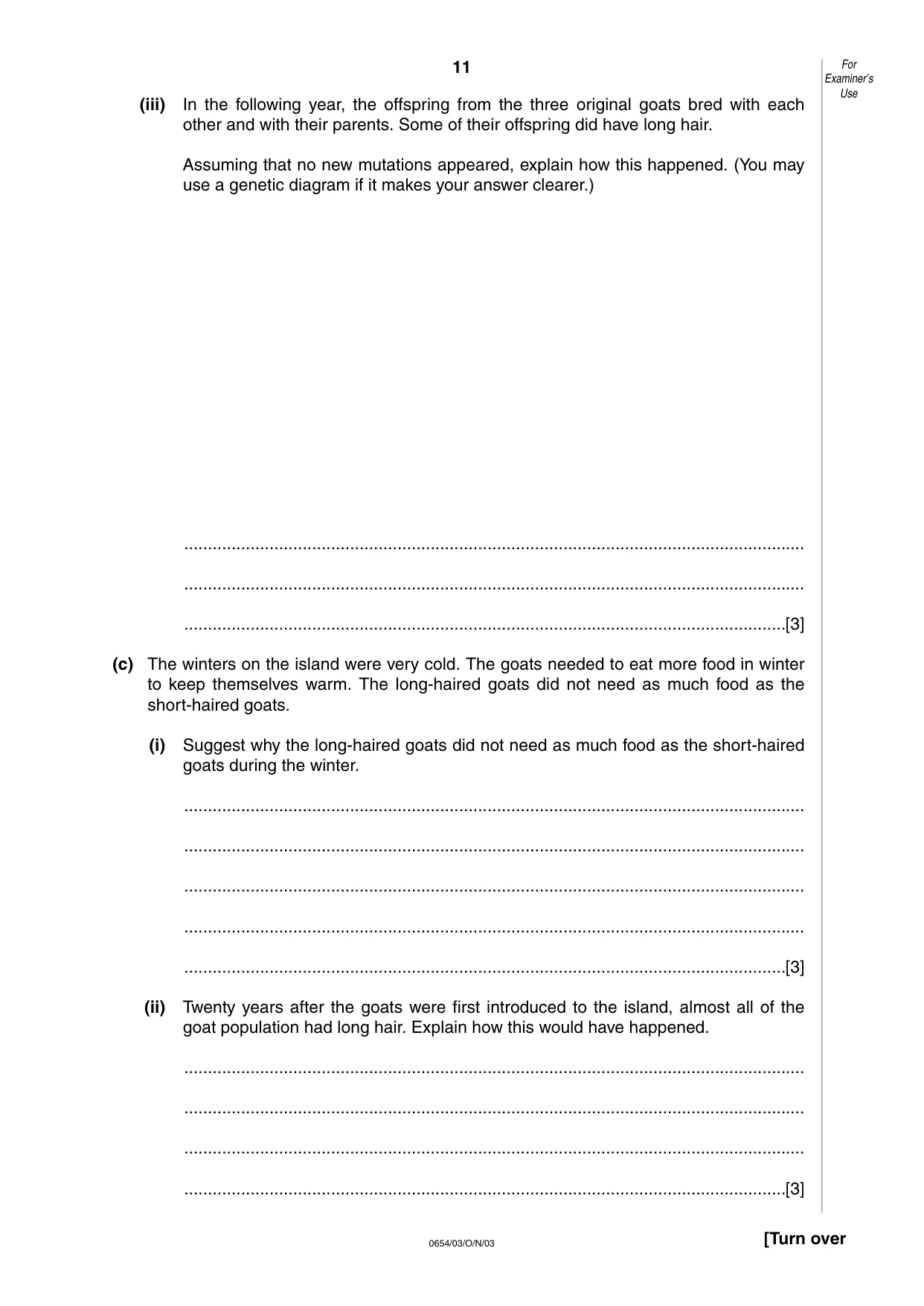 Cambridge IGCSE Sciences - Co-ordinated (Double) 0654 2003 Oct/Nov Paper 3 · Variant 1 question paper, page 11 of 24