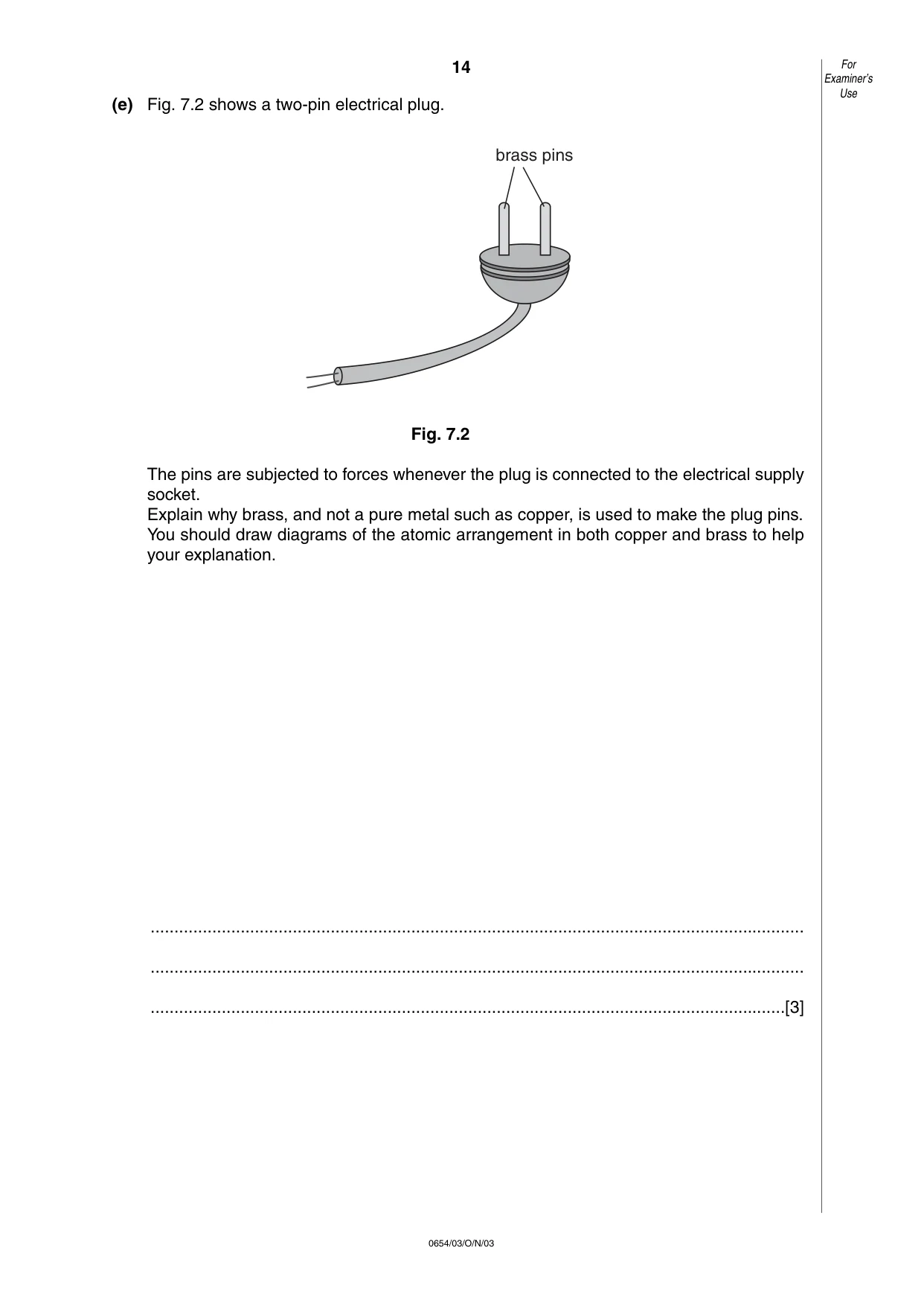 Cambridge IGCSE Sciences - Co-ordinated (Double) 0654 2003 Oct/Nov Paper 3 · Variant 1 question paper, page 14 of 24