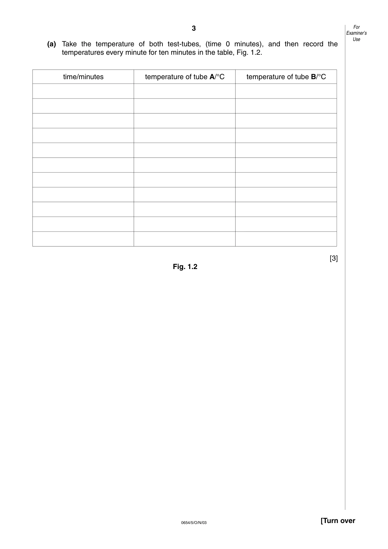 Cambridge IGCSE Sciences - Co-ordinated (Double) 0654 2003 Oct/Nov Paper 5 · Variant 1 question paper, page 3 of 12
