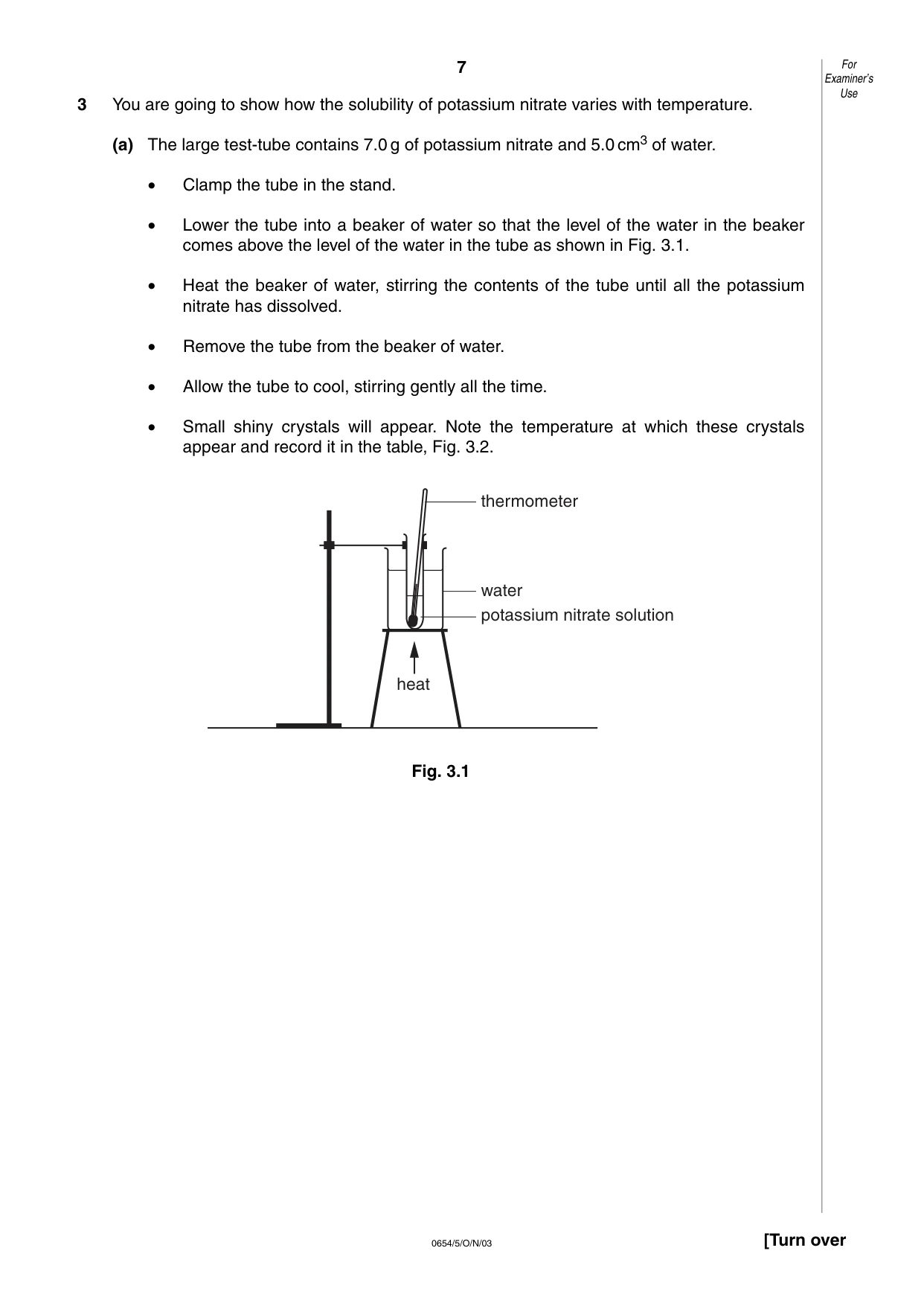 Cambridge IGCSE Sciences - Co-ordinated (Double) 0654 2003 Oct/Nov Paper 5 · Variant 1 question paper, page 7 of 12