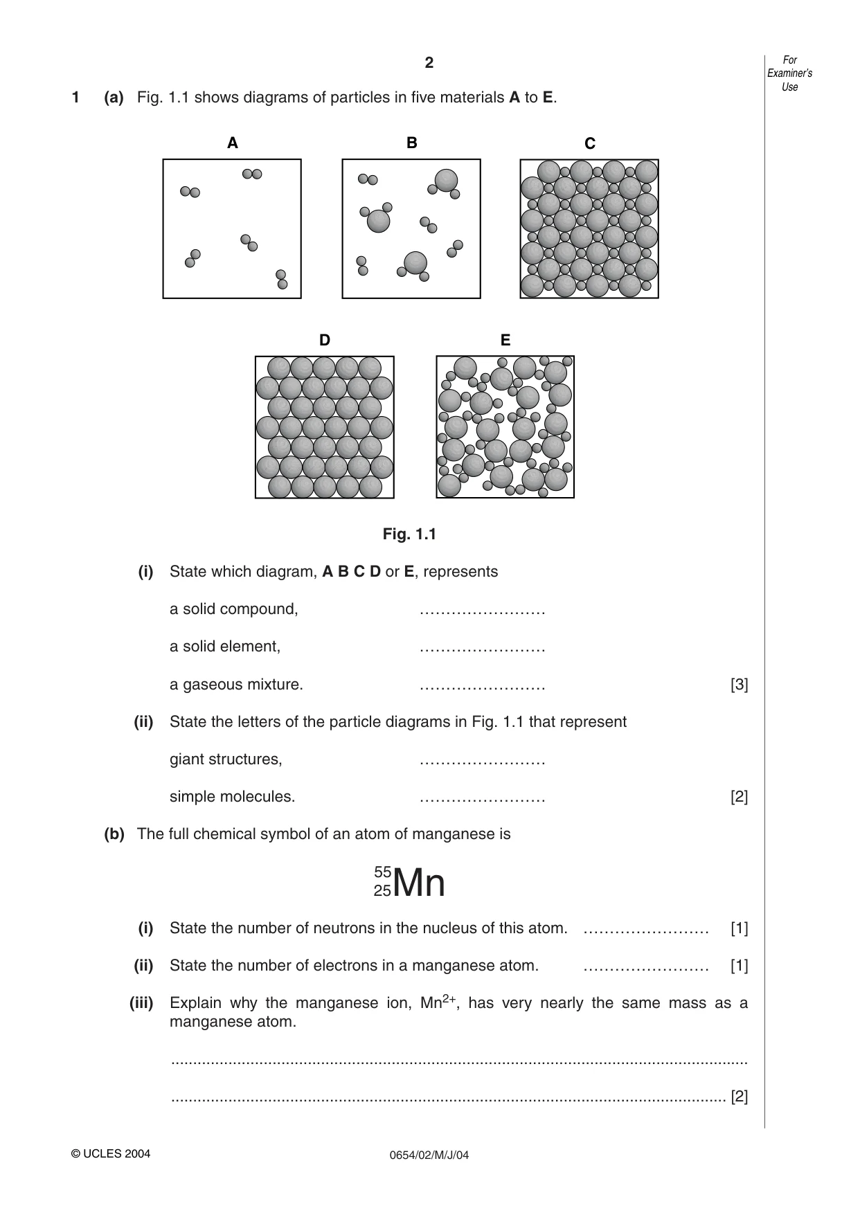 Cambridge IGCSE Sciences - Co-ordinated (Double) 0654 2004 May/June Paper 2 · Variant 1 question paper, page 2 of 24