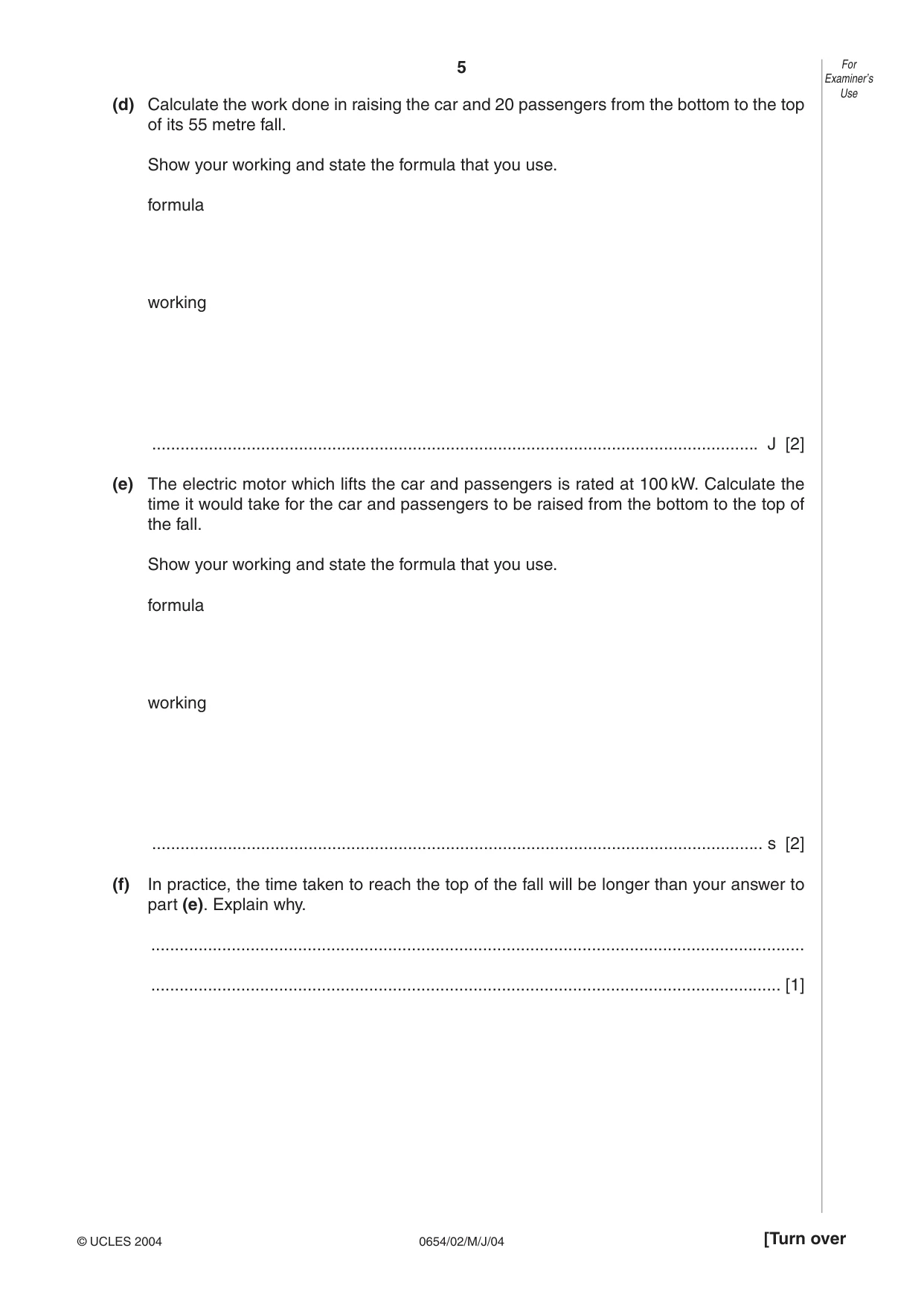 Cambridge IGCSE Sciences - Co-ordinated (Double) 0654 2004 May/June Paper 2 · Variant 1 question paper, page 5 of 24