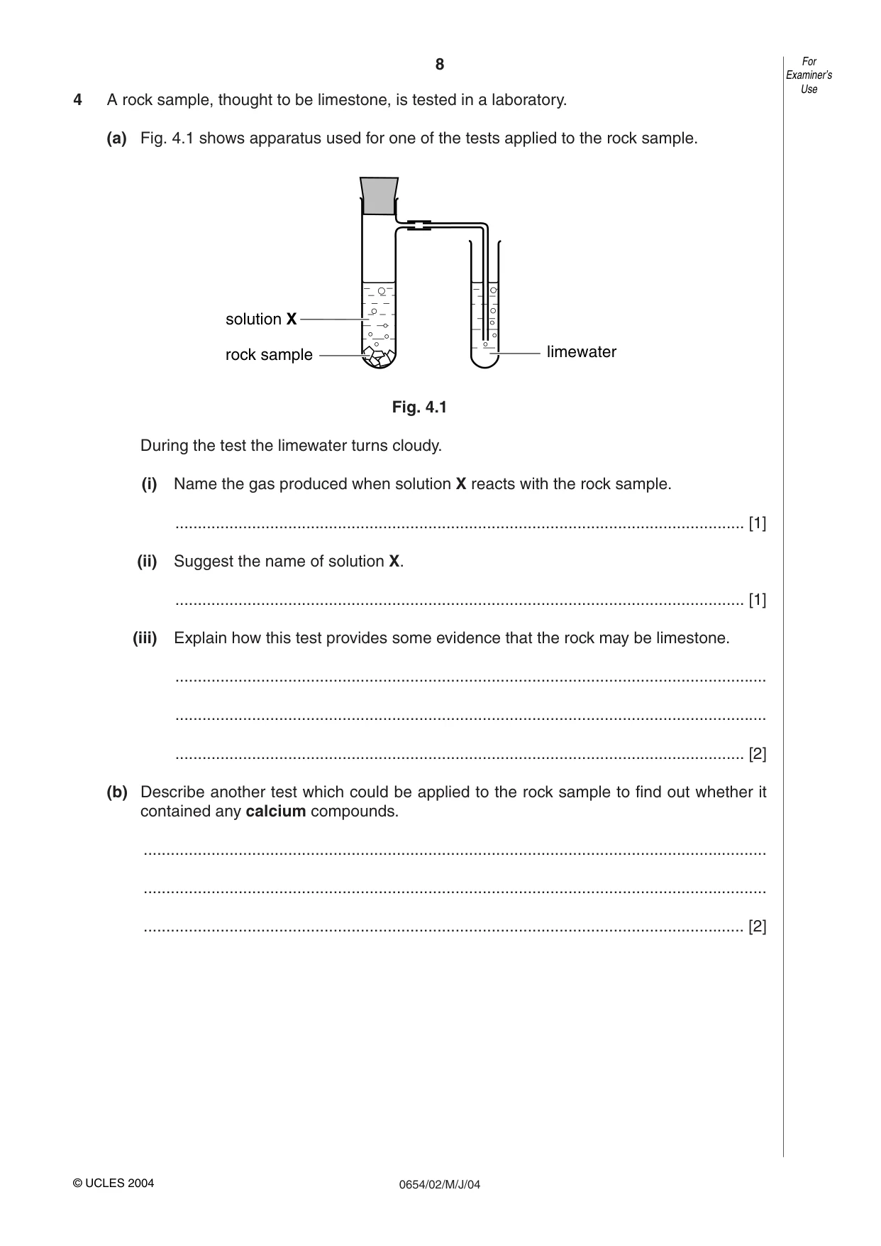 Cambridge IGCSE Sciences - Co-ordinated (Double) 0654 2004 May/June Paper 2 · Variant 1 question paper, page 8 of 24