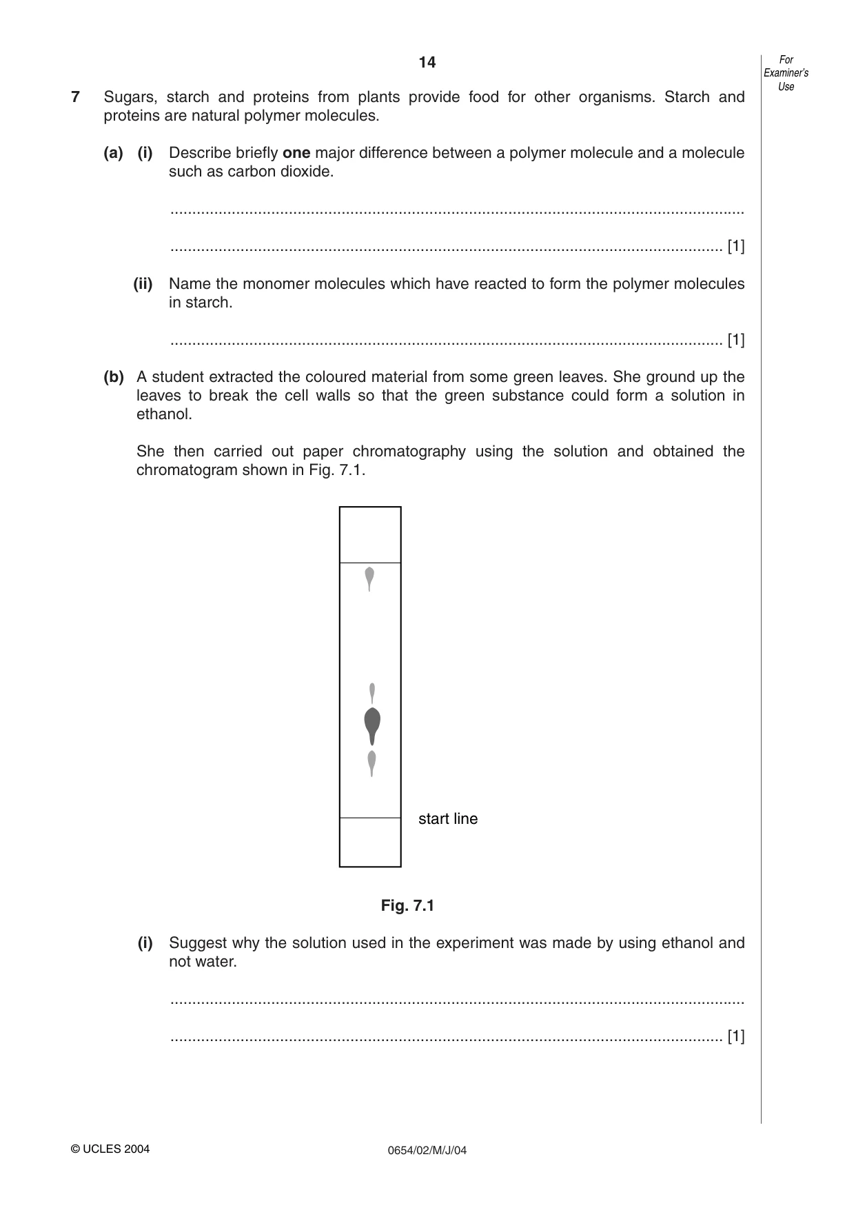 Cambridge IGCSE Sciences - Co-ordinated (Double) 0654 2004 May/June Paper 2 · Variant 1 question paper, page 14 of 24