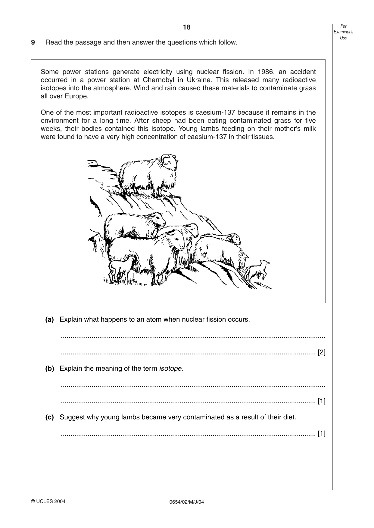 Cambridge IGCSE Sciences - Co-ordinated (Double) 0654 2004 May/June Paper 2 · Variant 1 question paper, page 18 of 24