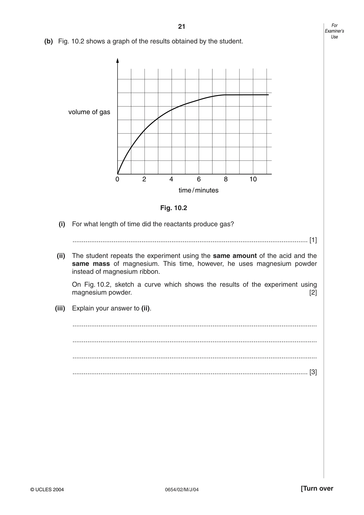 Cambridge IGCSE Sciences - Co-ordinated (Double) 0654 2004 May/June Paper 2 · Variant 1 question paper, page 21 of 24