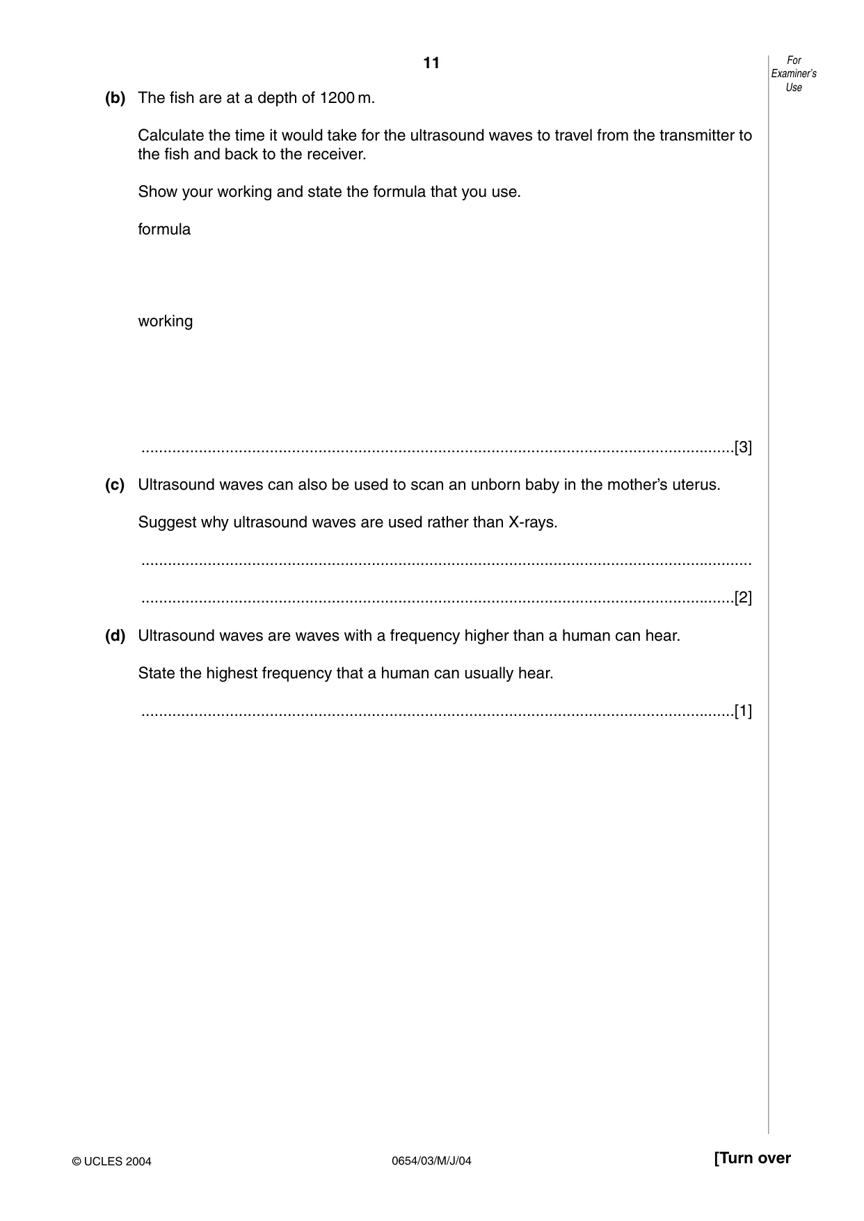 Cambridge IGCSE Sciences - Co-ordinated (Double) 0654 2004 May/June Paper 3 · Variant 1 question paper, page 11 of 24