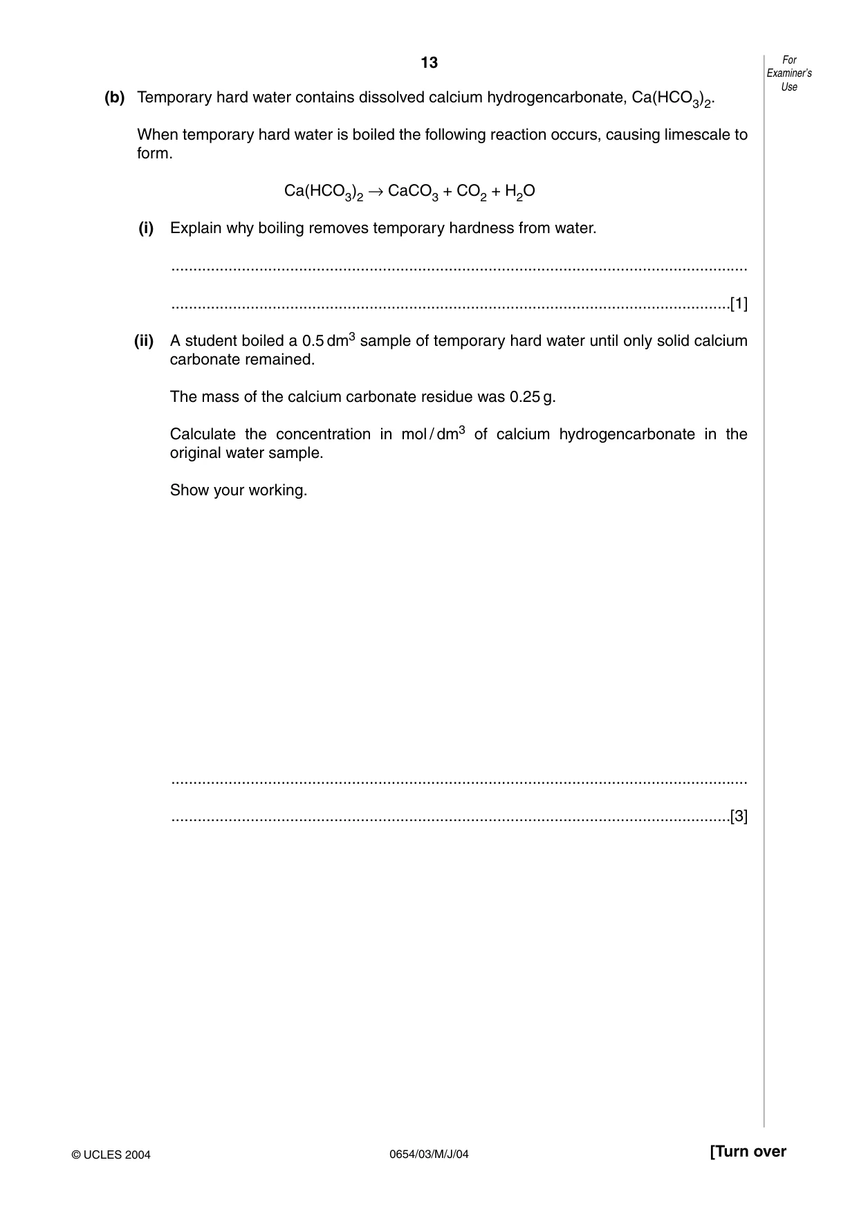 Cambridge IGCSE Sciences - Co-ordinated (Double) 0654 2004 May/June Paper 3 · Variant 1 question paper, page 13 of 24