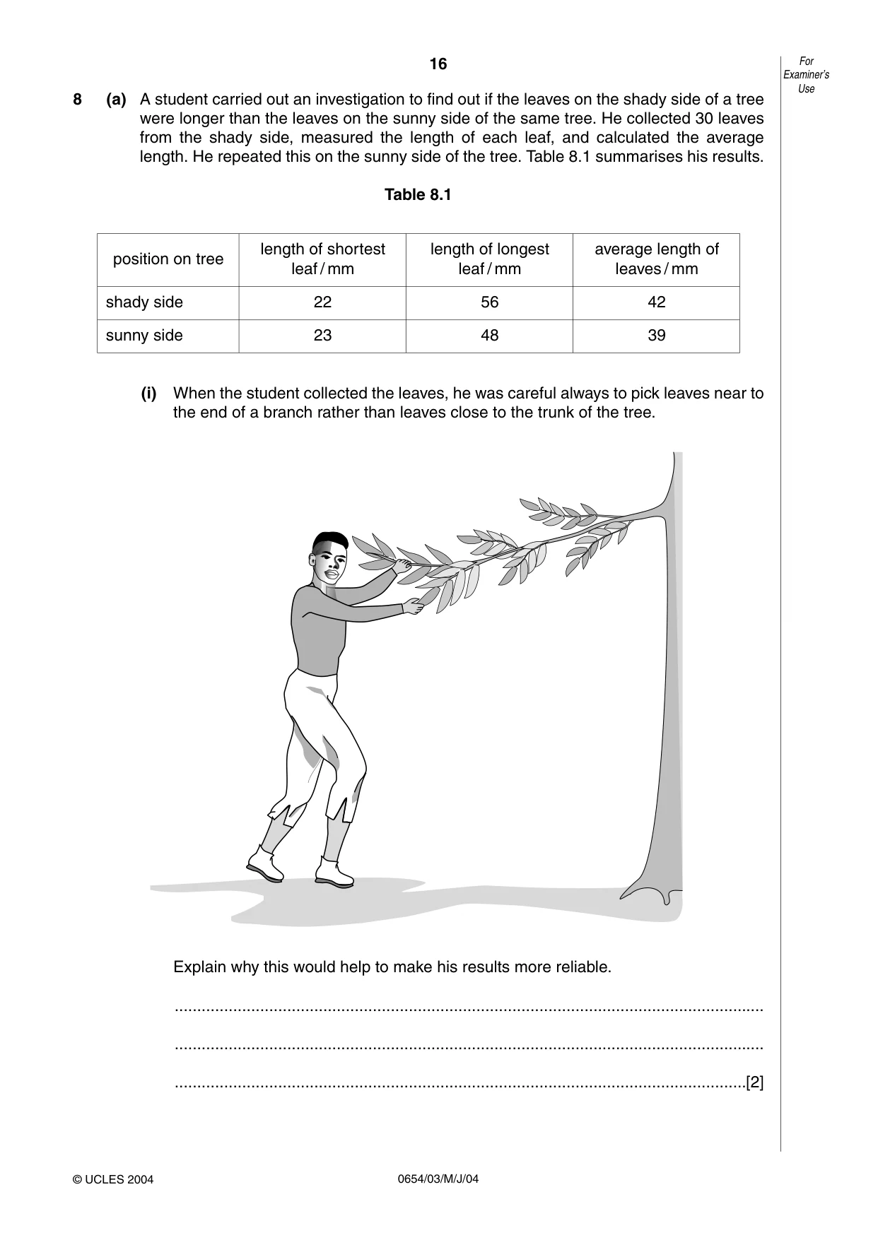 Cambridge IGCSE Sciences - Co-ordinated (Double) 0654 2004 May/June Paper 3 · Variant 1 question paper, page 16 of 24
