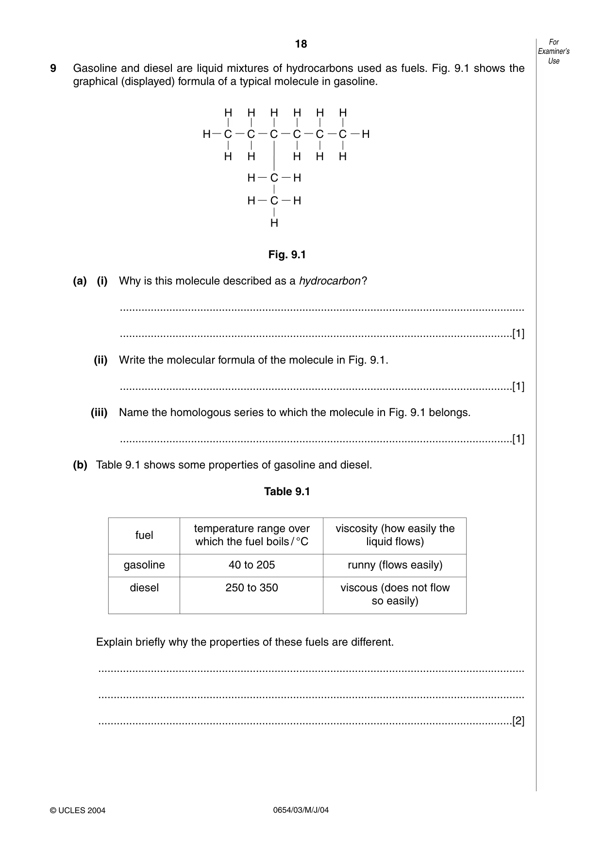 Cambridge IGCSE Sciences - Co-ordinated (Double) 0654 2004 May/June Paper 3 · Variant 1 question paper, page 18 of 24