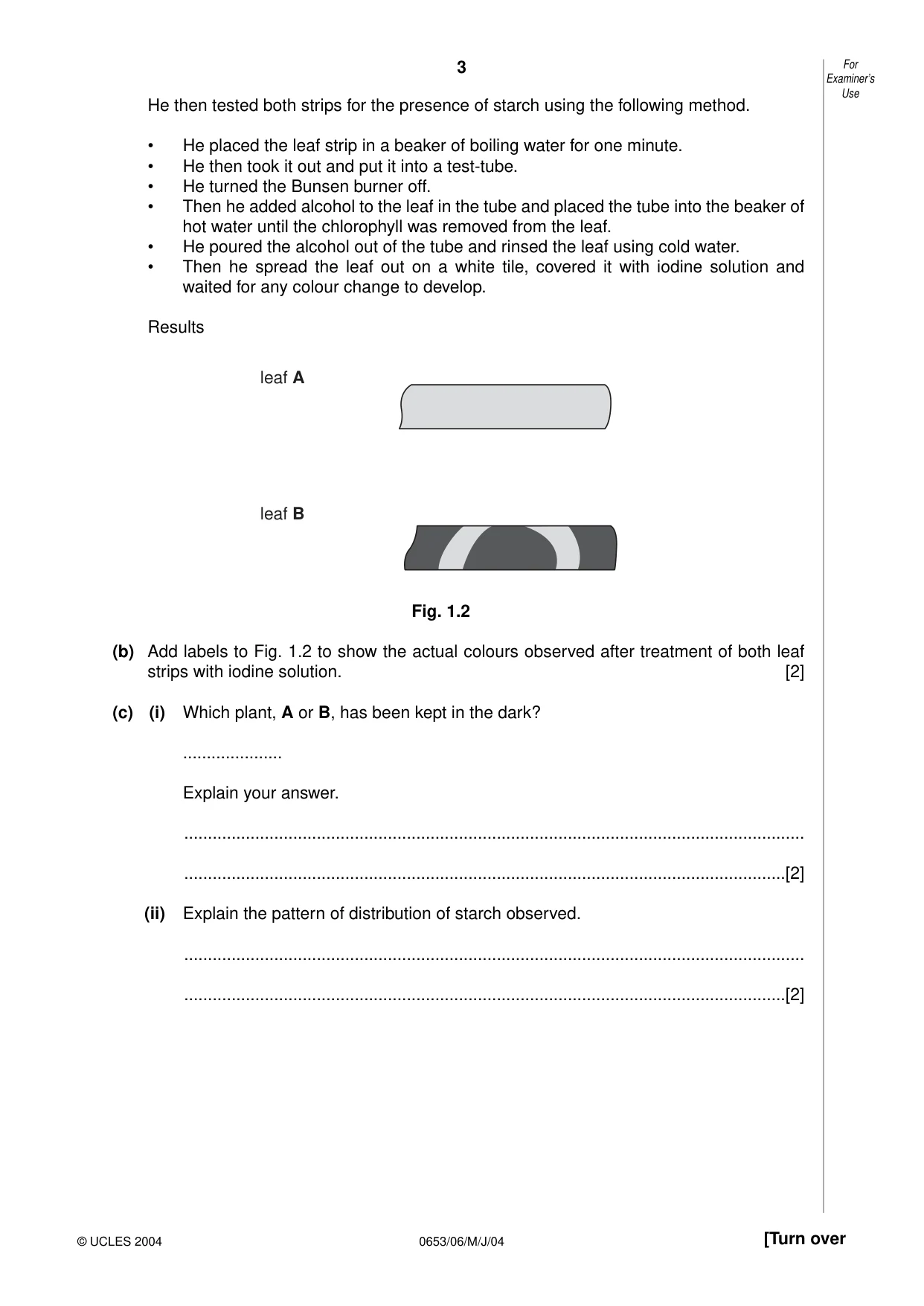 Cambridge IGCSE Sciences - Co-ordinated (Double) 0654 2004 May/June Paper 6 · Variant 1 question paper, page 3 of 20