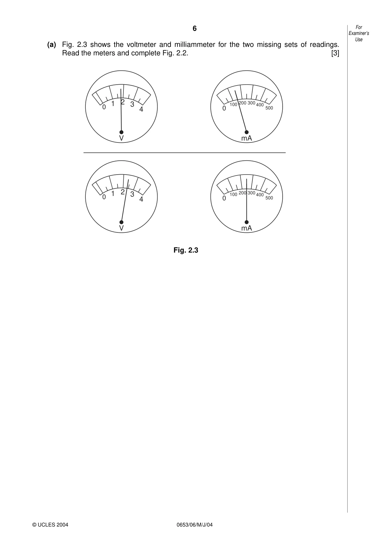 Cambridge IGCSE Sciences - Co-ordinated (Double) 0654 2004 May/June Paper 6 · Variant 1 question paper, page 6 of 20