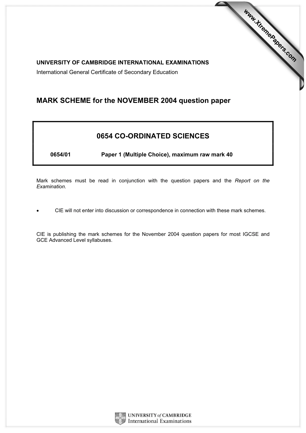 Mark scheme, page 1 of 4