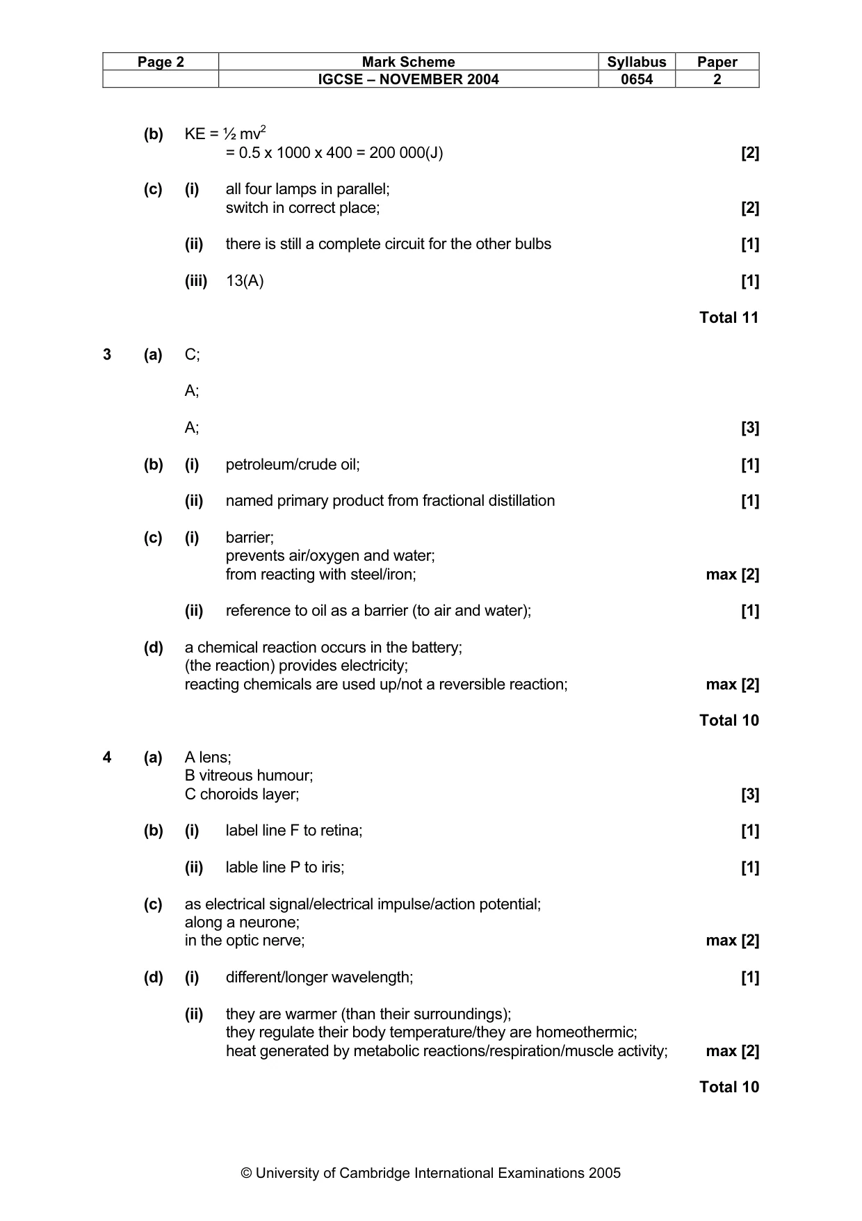 Mark scheme, page 5 of 8