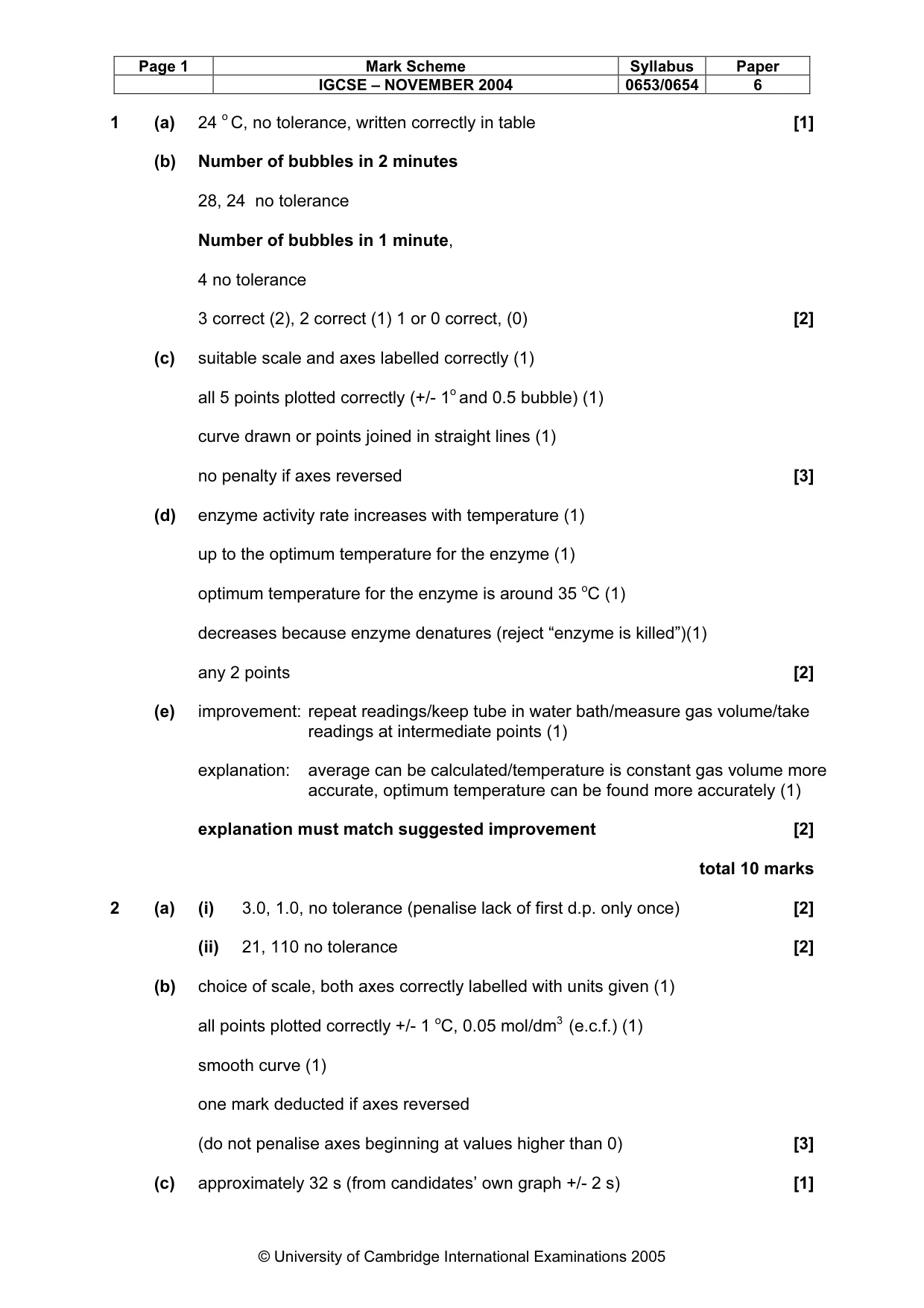 Mark scheme, page 4 of 6