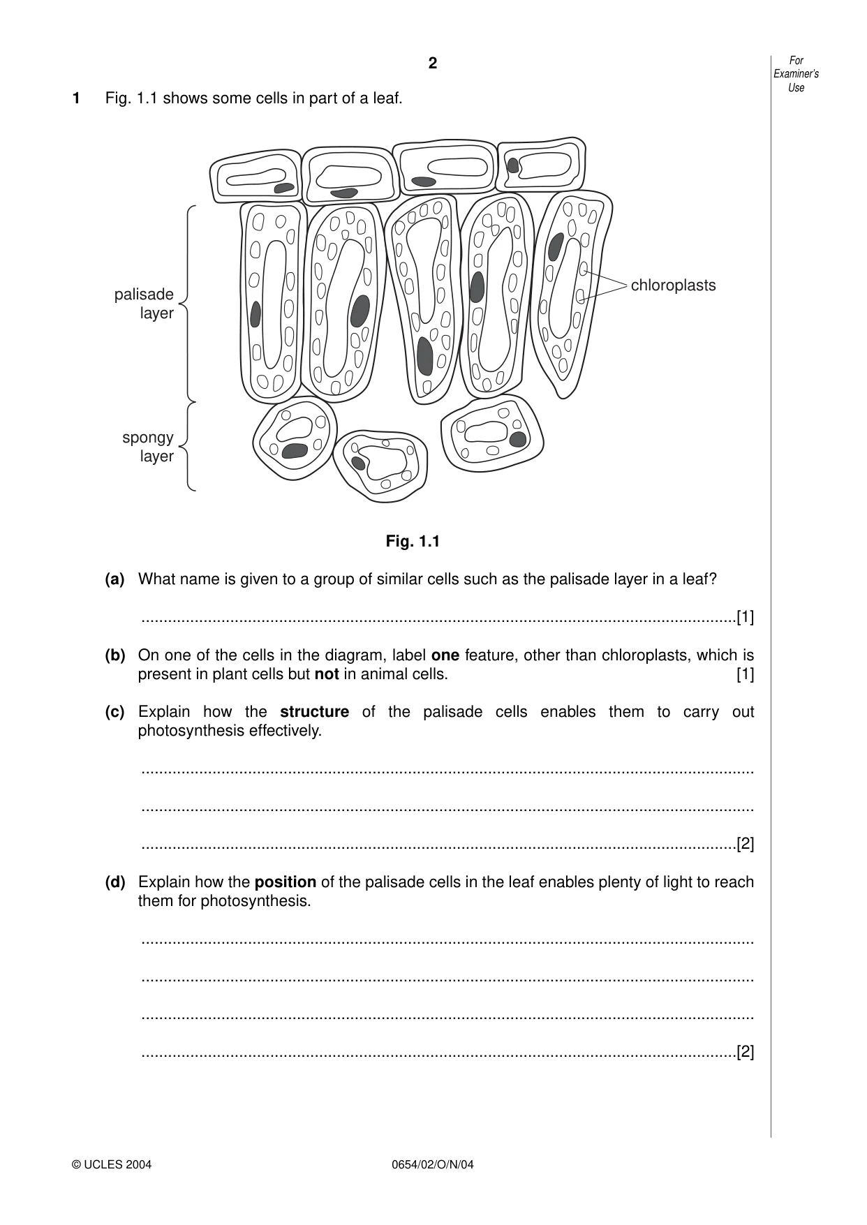 Cambridge IGCSE Sciences - Co-ordinated (Double) 0654 2004 Oct/Nov Paper 2 · Variant 1 question paper, page 2 of 24